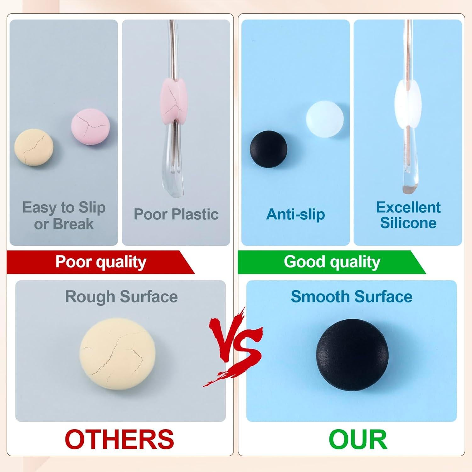 Grapas para Gafas de Silicona Suave - 14 Pares en Colores