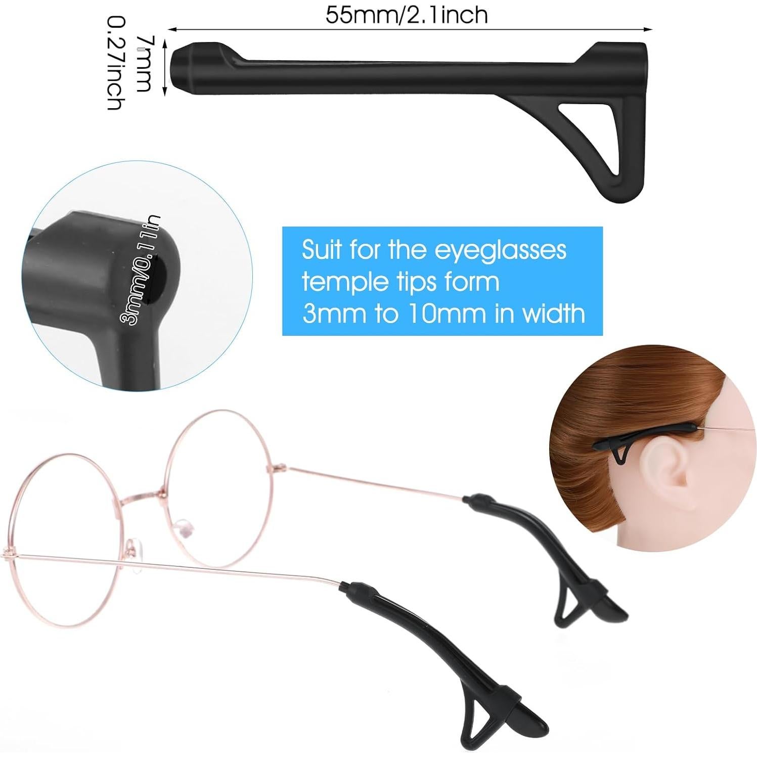 12 Sujetadores Antideslizantes para Gafas Quilax - Silicona Suave