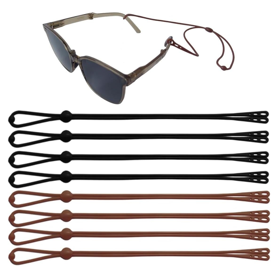 Correa Ajustable para Gafas 8Pcs Silicona Unisex - Marrón y Negro