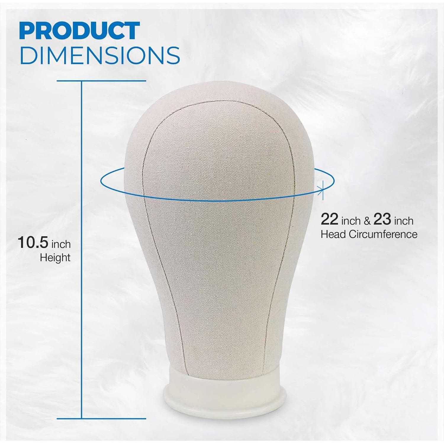 Cabeza de Lienzo Beauty Trendz 22" para Pelucas - Soporte Duradero