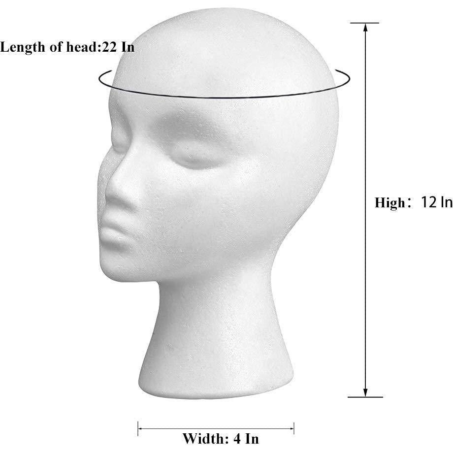 Cabeza de Peluca de Espuma Smilco 11" - 3 Piezas para Estilo