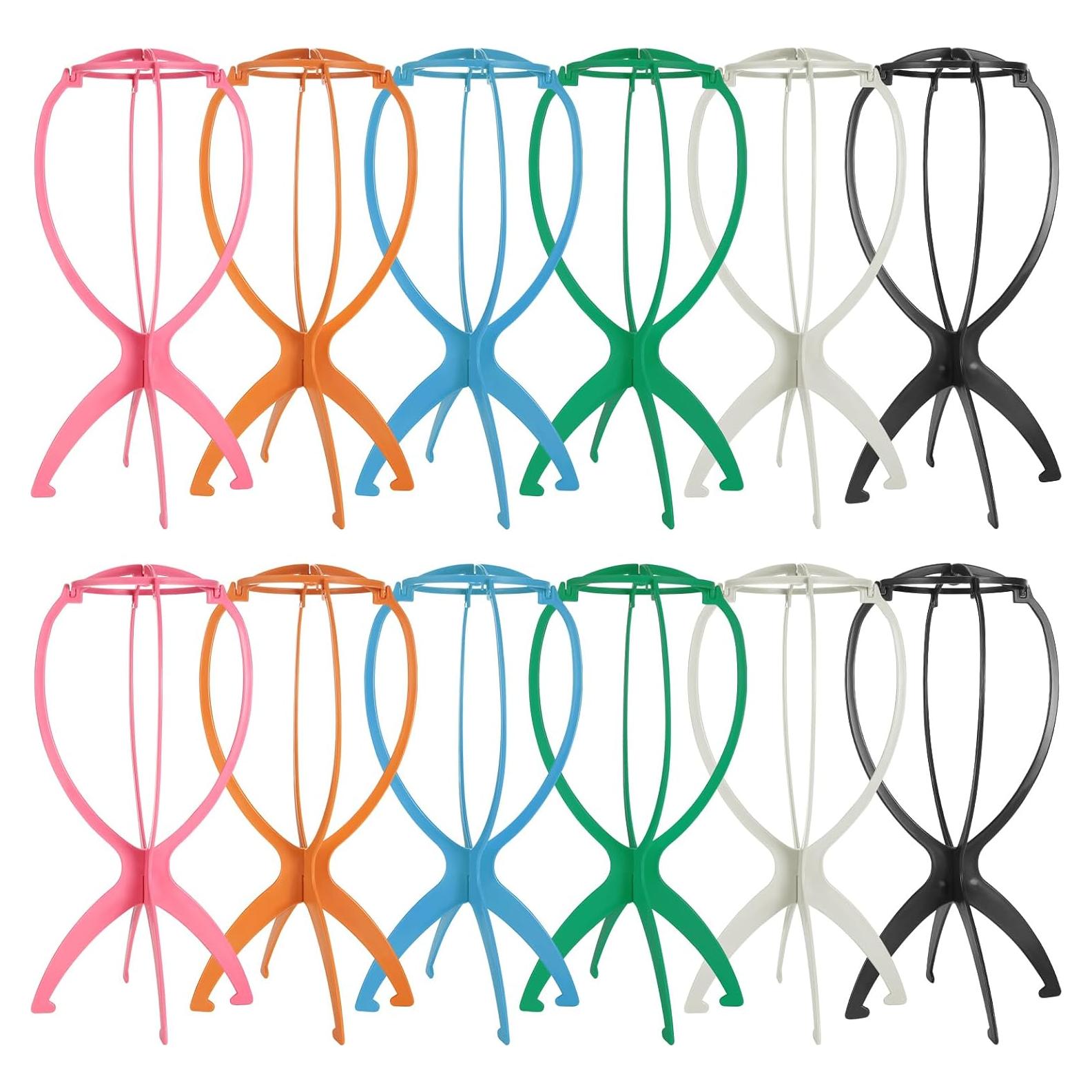 Soporte de Peluca Plegable VZZNN 12PC Plástico Duradero