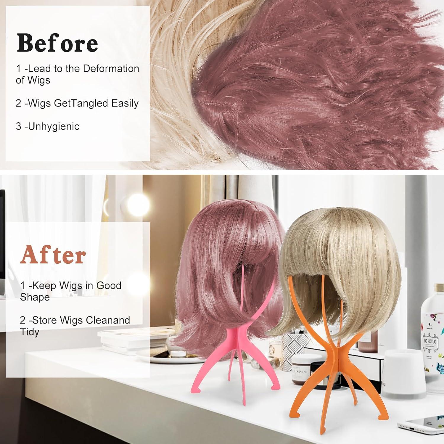 Soporte de Peluca Plegable VZZNN 12PC Plástico Duradero