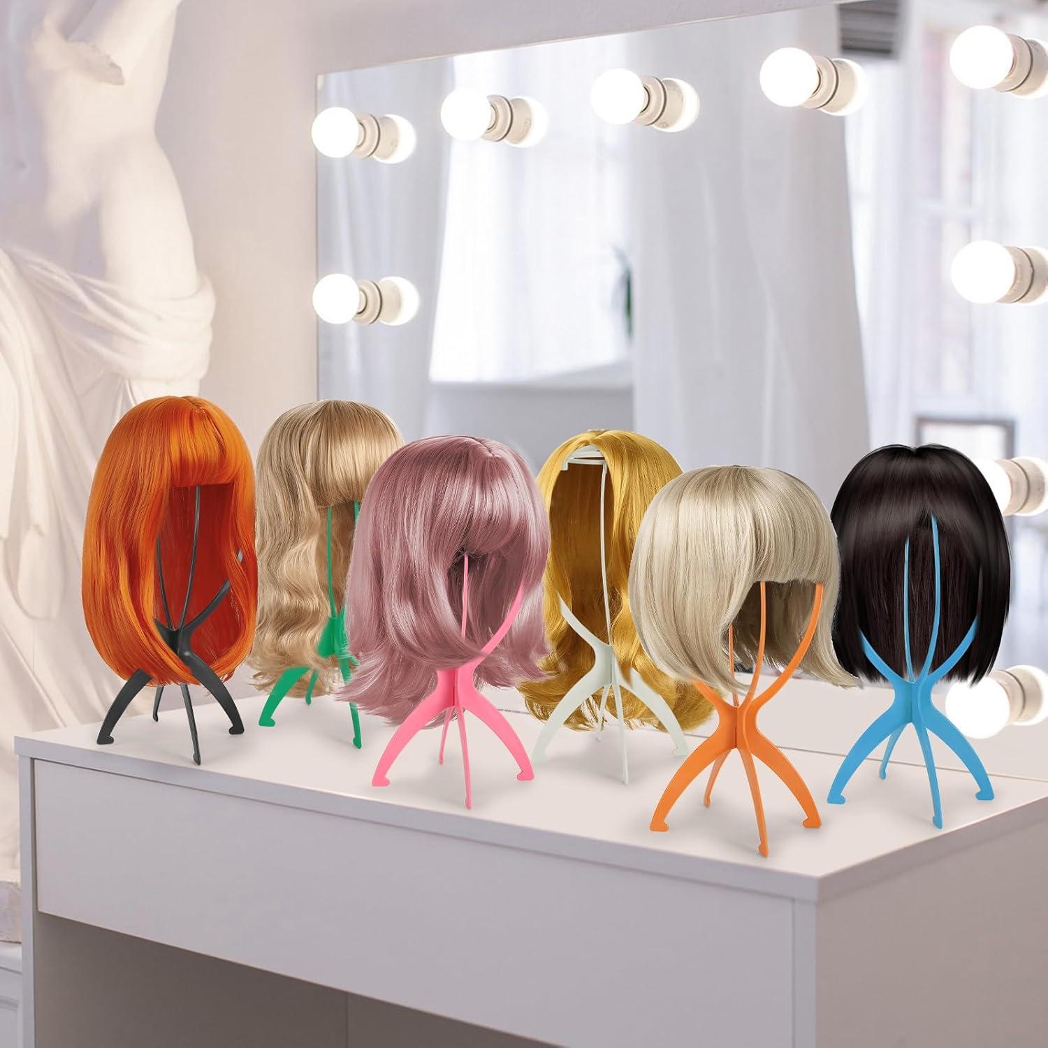 Soporte de Peluca Plegable VZZNN 12PC Plástico Duradero