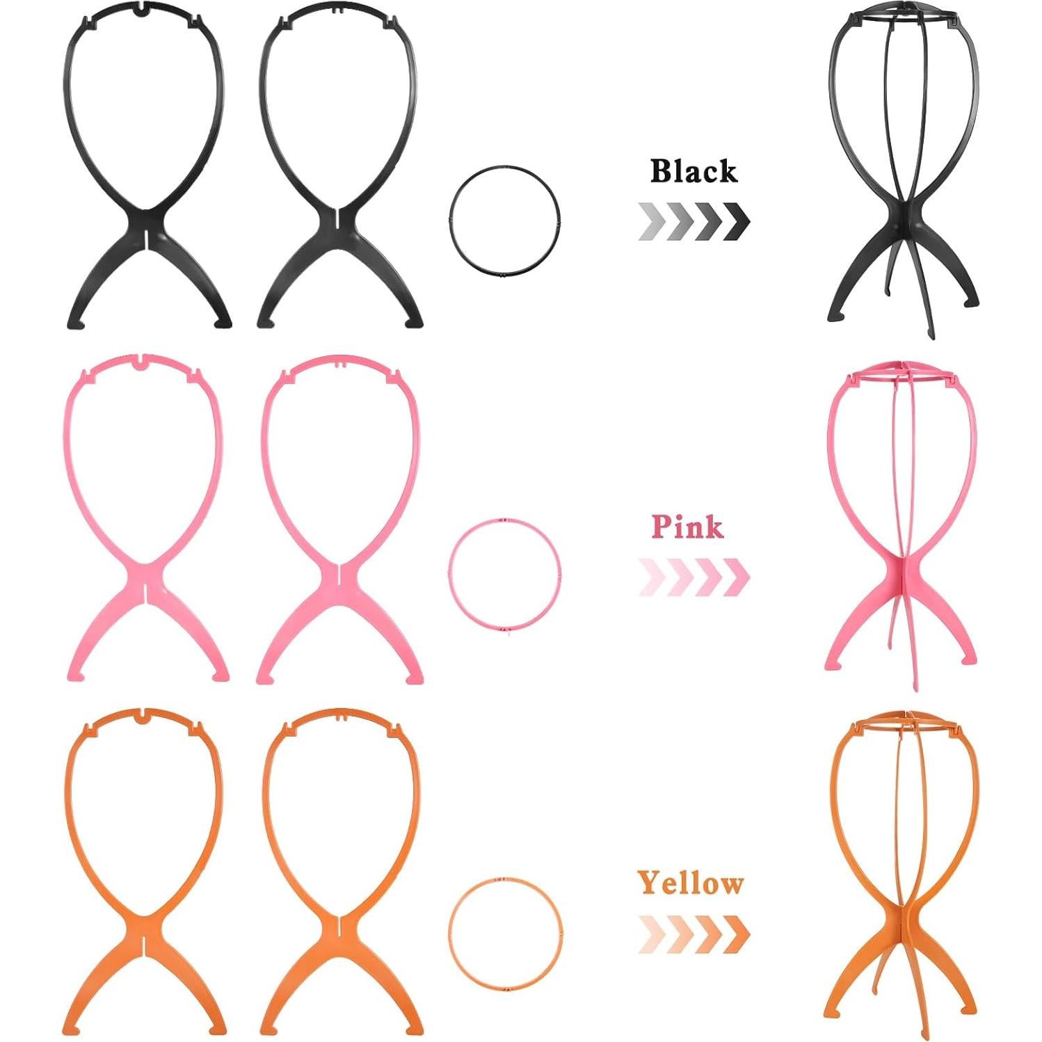 Soporte de Peluca Plegable VZZNN 12PC Plástico Duradero