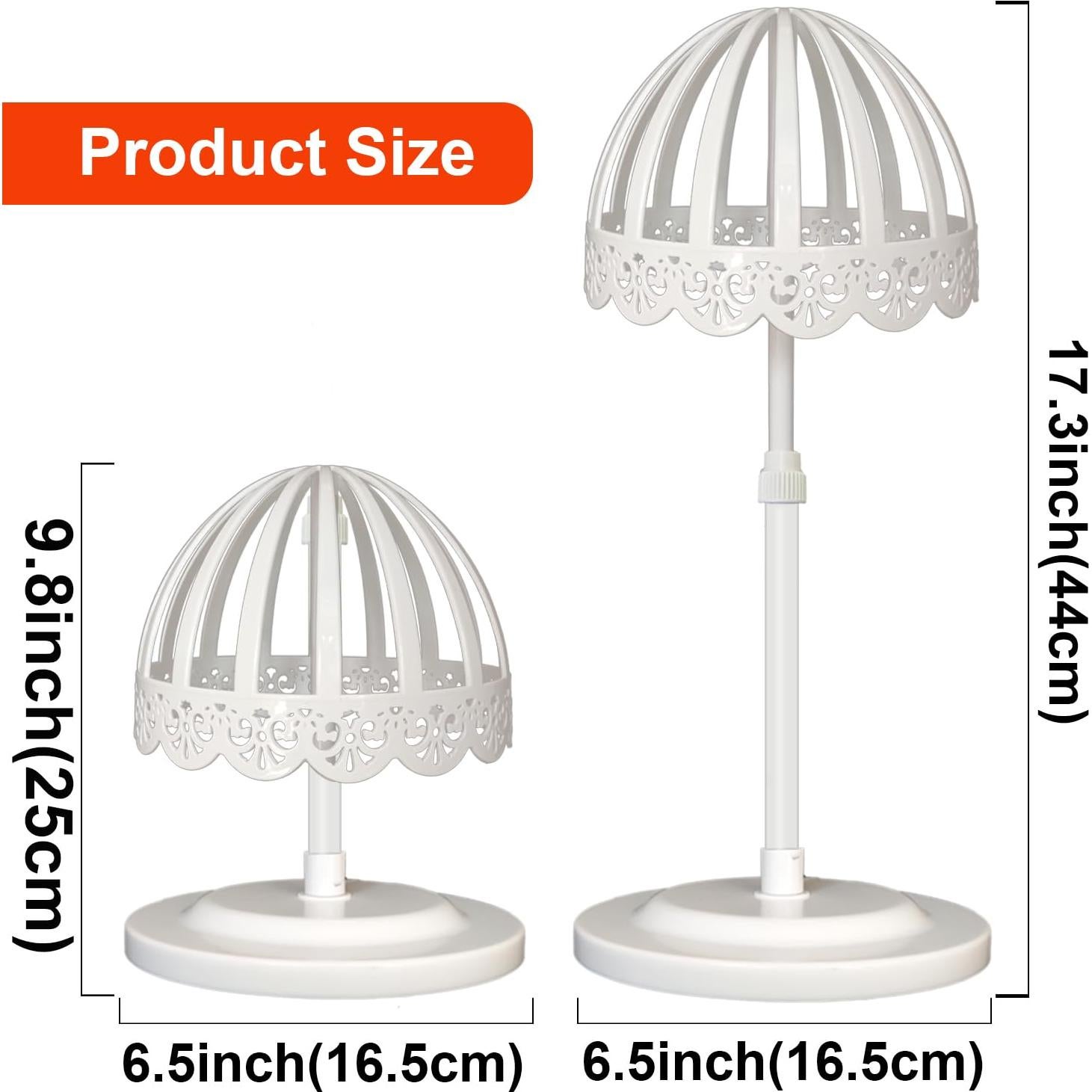 Soporte para Pelucas Ajustable Genérico 2 Piezas Blanco