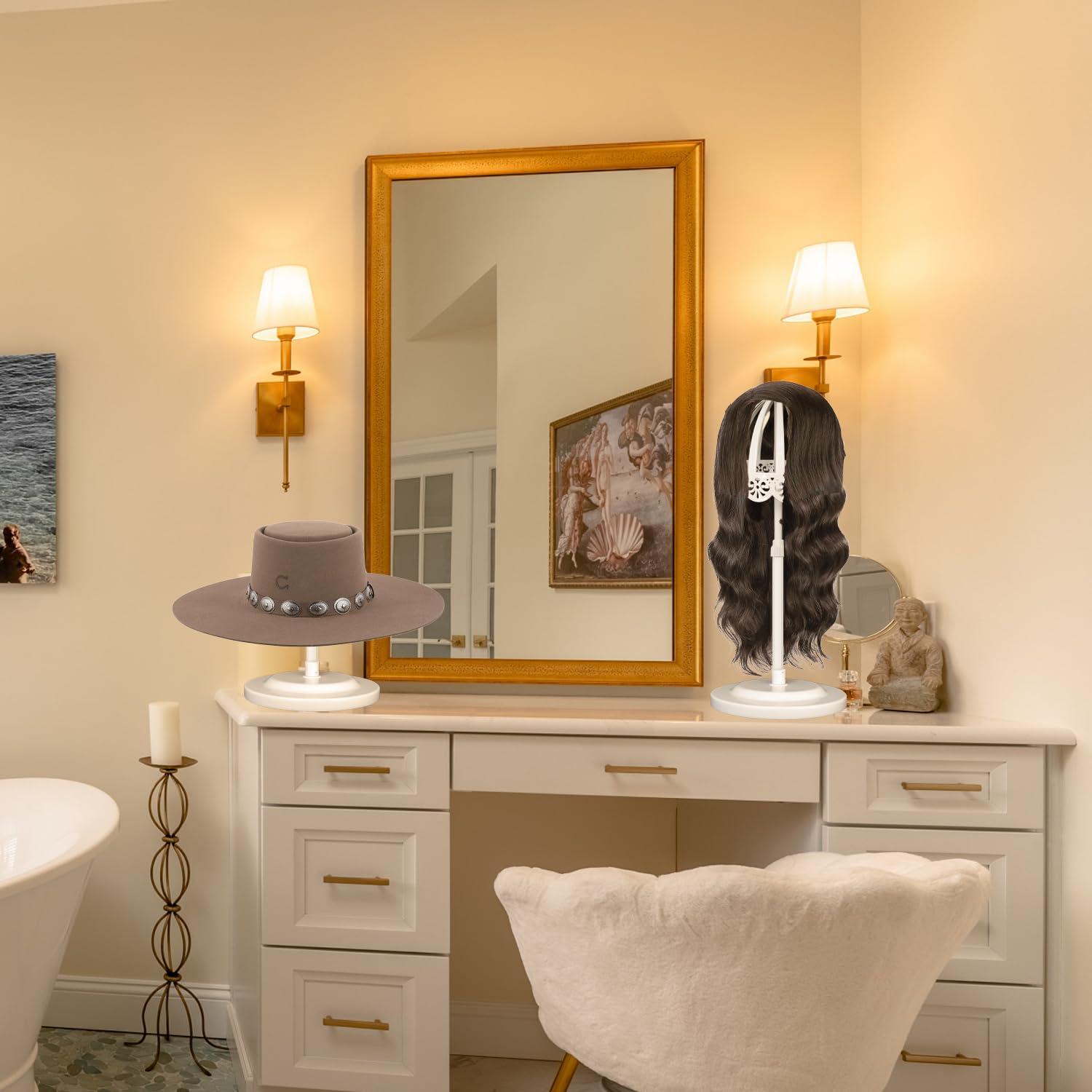 Soporte para Pelucas Ajustable Genérico 2 Piezas Blanco