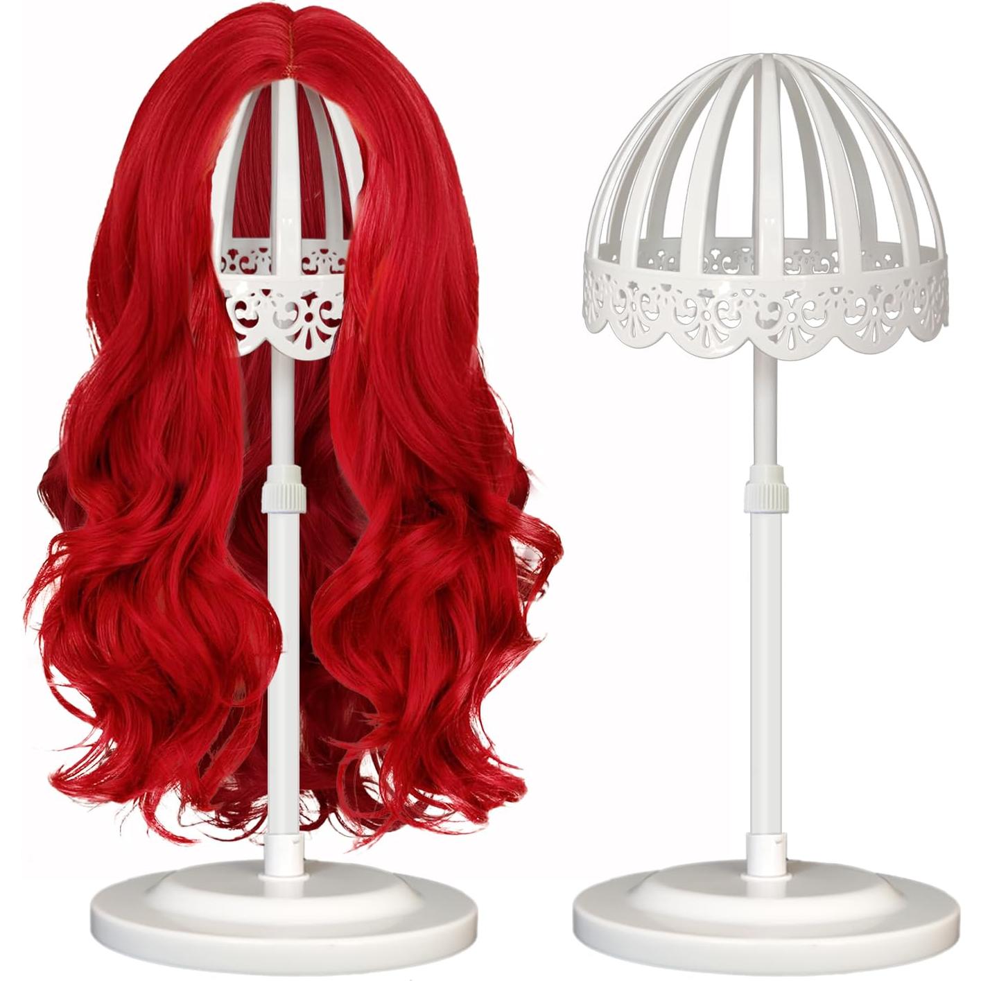 Soporte para Pelucas Ajustable Genérico 2 Piezas Blanco