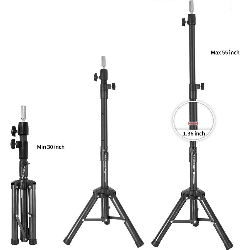 Soporte de Peluca Trípode Negro 139.7 cm con Bandeja