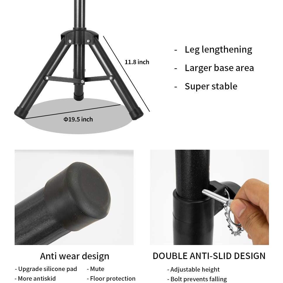 Soporte de Peluca Trípode Negro 139.7 cm con Bandeja