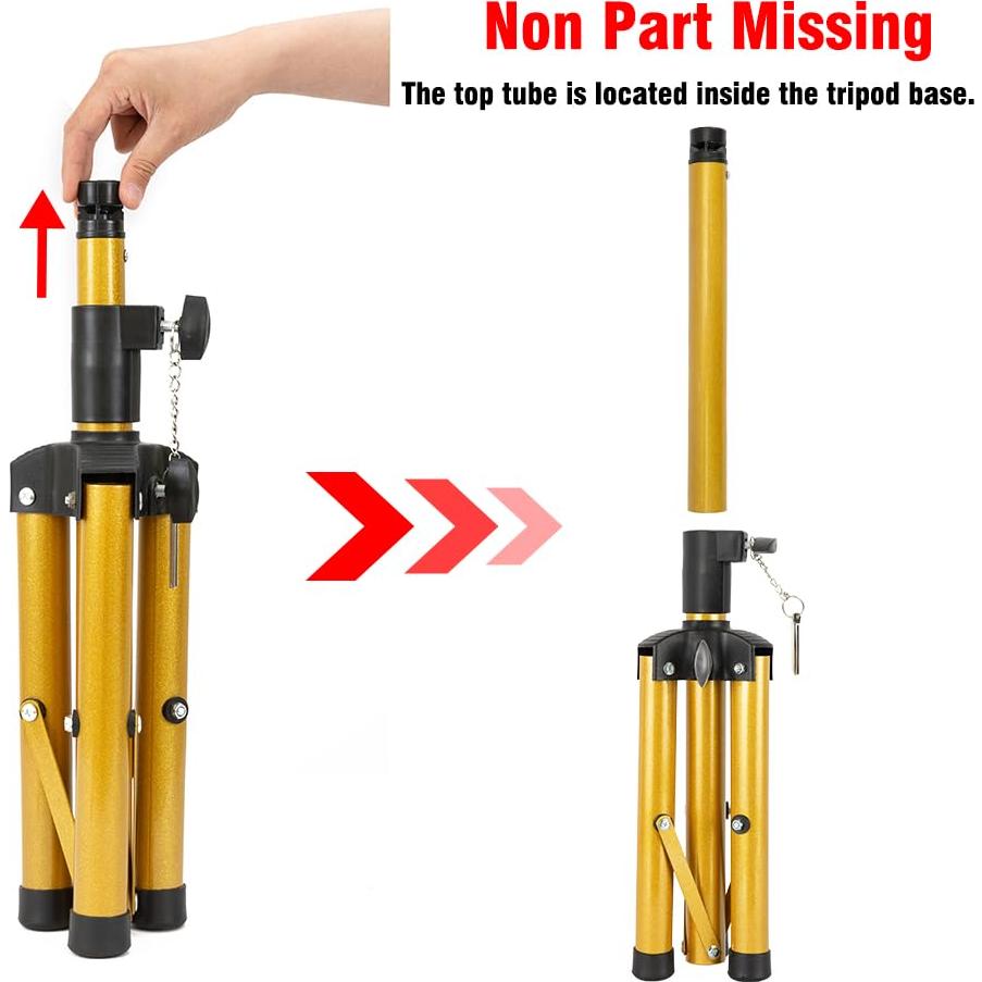 Soporte de Peluca Trípode Negro 139.7 cm con Bandeja