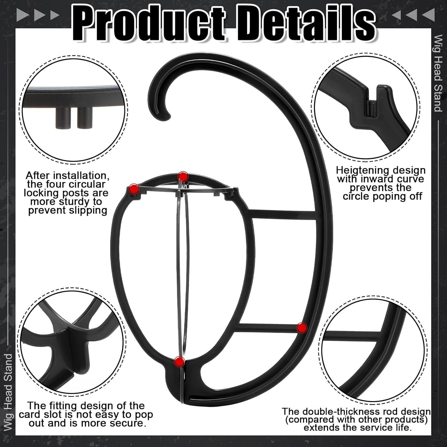 Soporte de Peluca ProSuites con Peine - Set de Viaje 25.9 cm