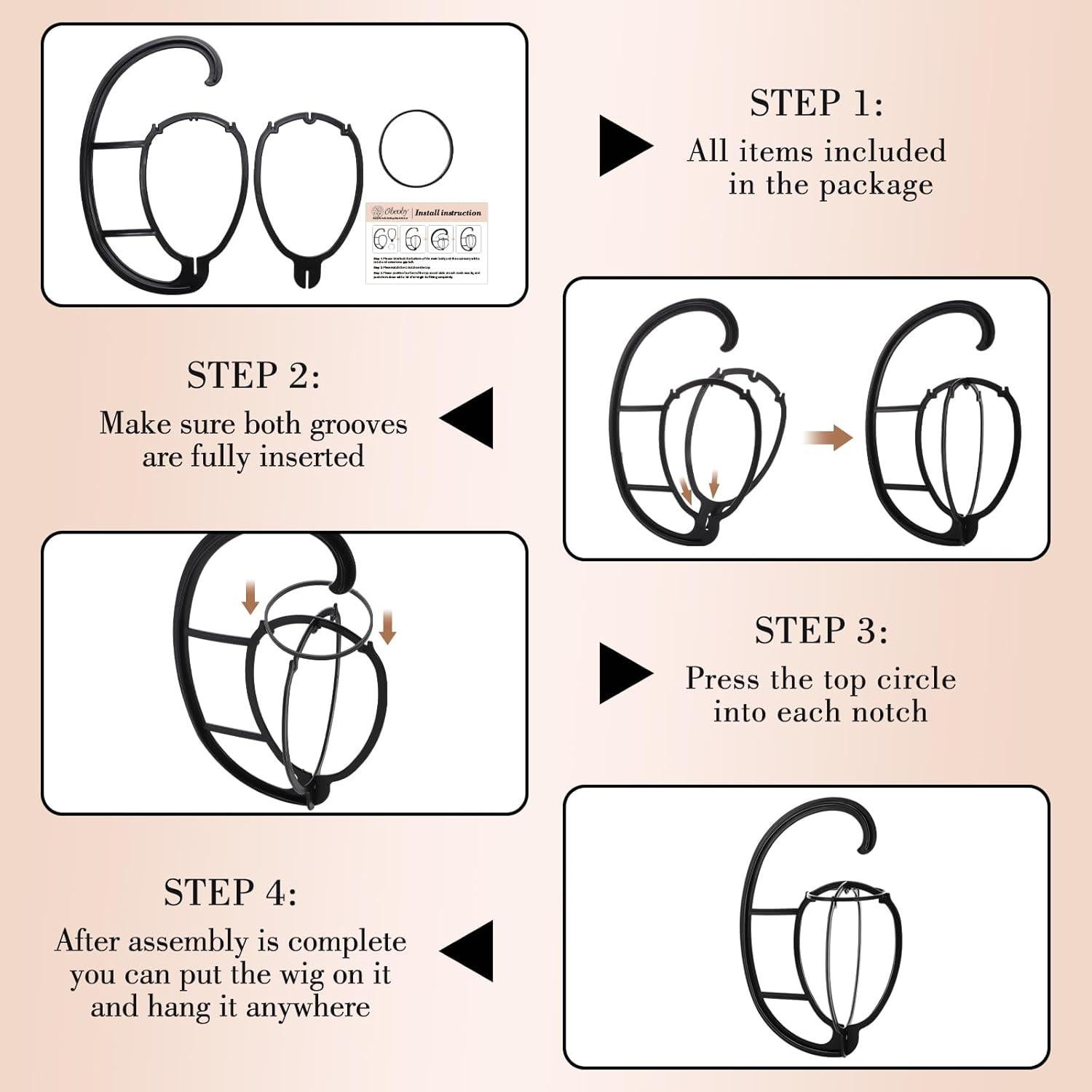 Soporte de Peluca Colgante Obeoby Plegable y Ligero