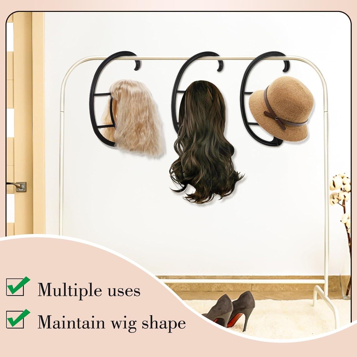 Soporte de Peluca Colgante Obeoby Plegable y Ligero