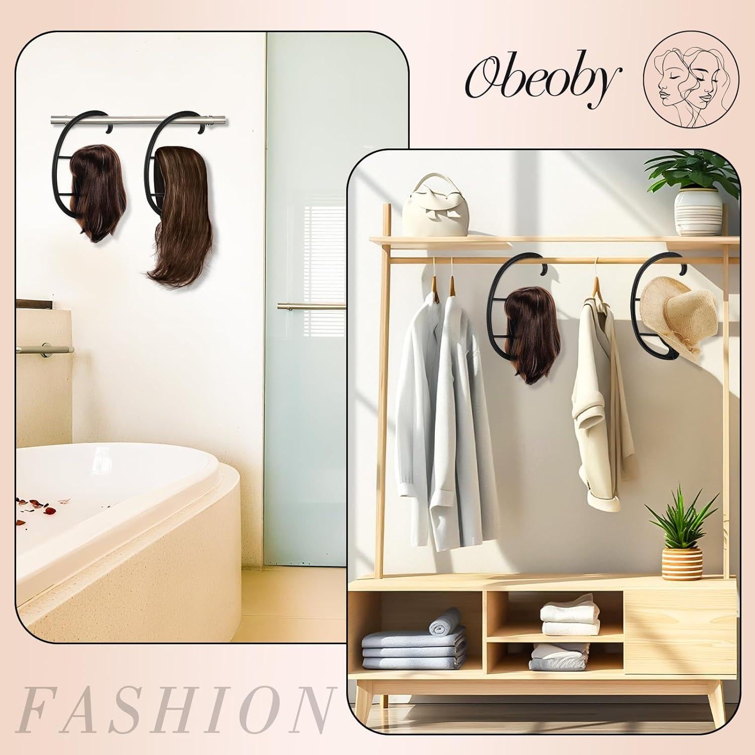 Soporte de Peluca Colgante Obeoby Plegable y Ligero