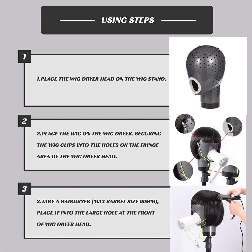 Soporte para Pelucas HOMEGOAL con Secador - Gris Oscuro