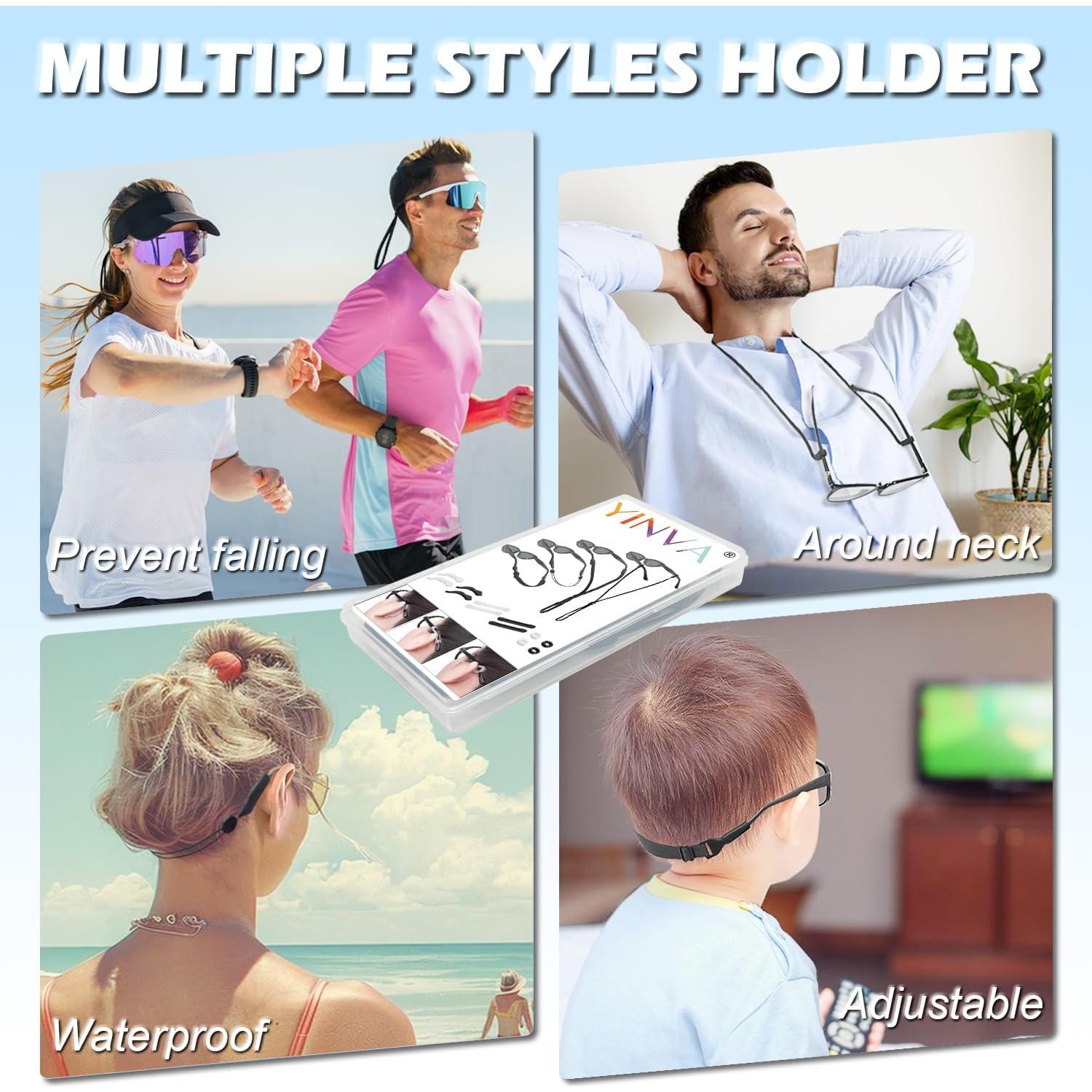 YINVA Correa de Gafas Ajustable para Hombres y Mujeres - 16 Piezas