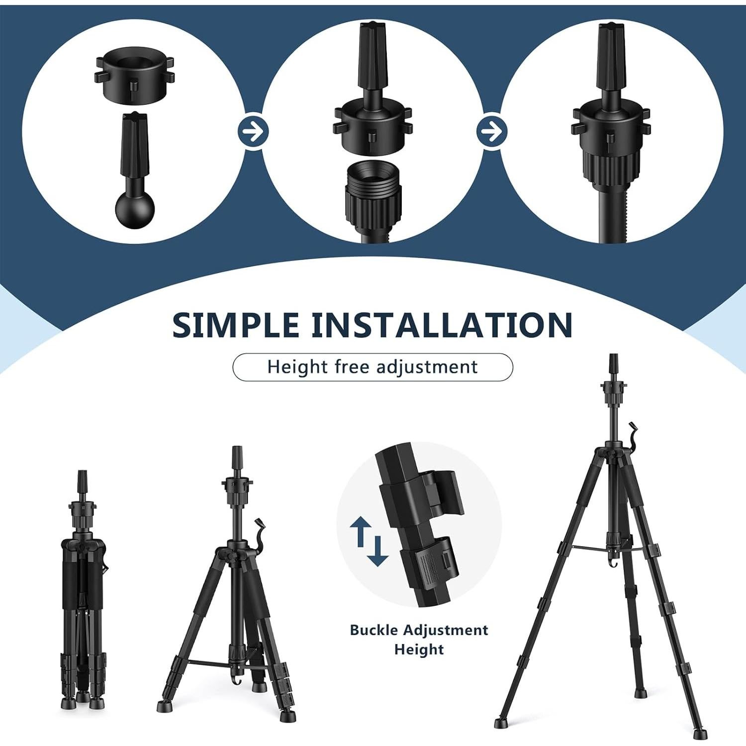 Soporte de Peluca Trípode Retbtnm Ajustable 54 cm Metal