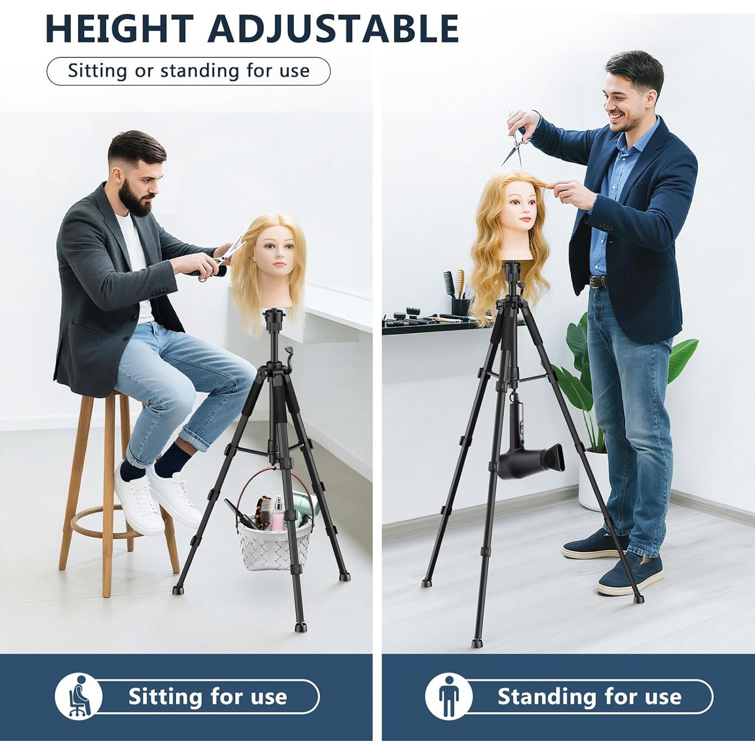 Soporte de Peluca Trípode Retbtnm Ajustable 54 cm Metal