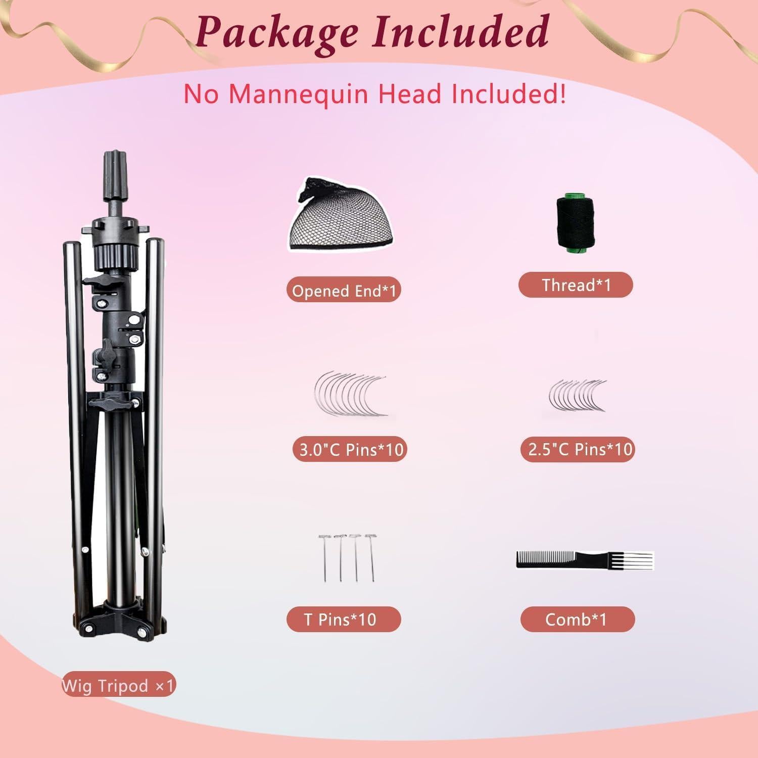 Soporte de Peluca Tripode Ajustable SZCY 43-160 cm Plegable