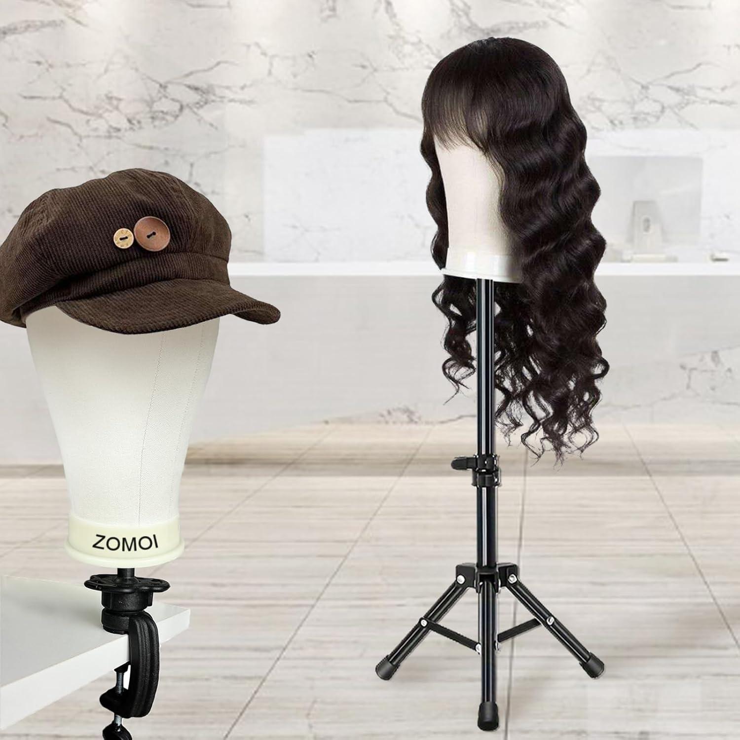 Soporte para Pelucas ZOMOI con Cabeza de Lienzo 55.88 cm