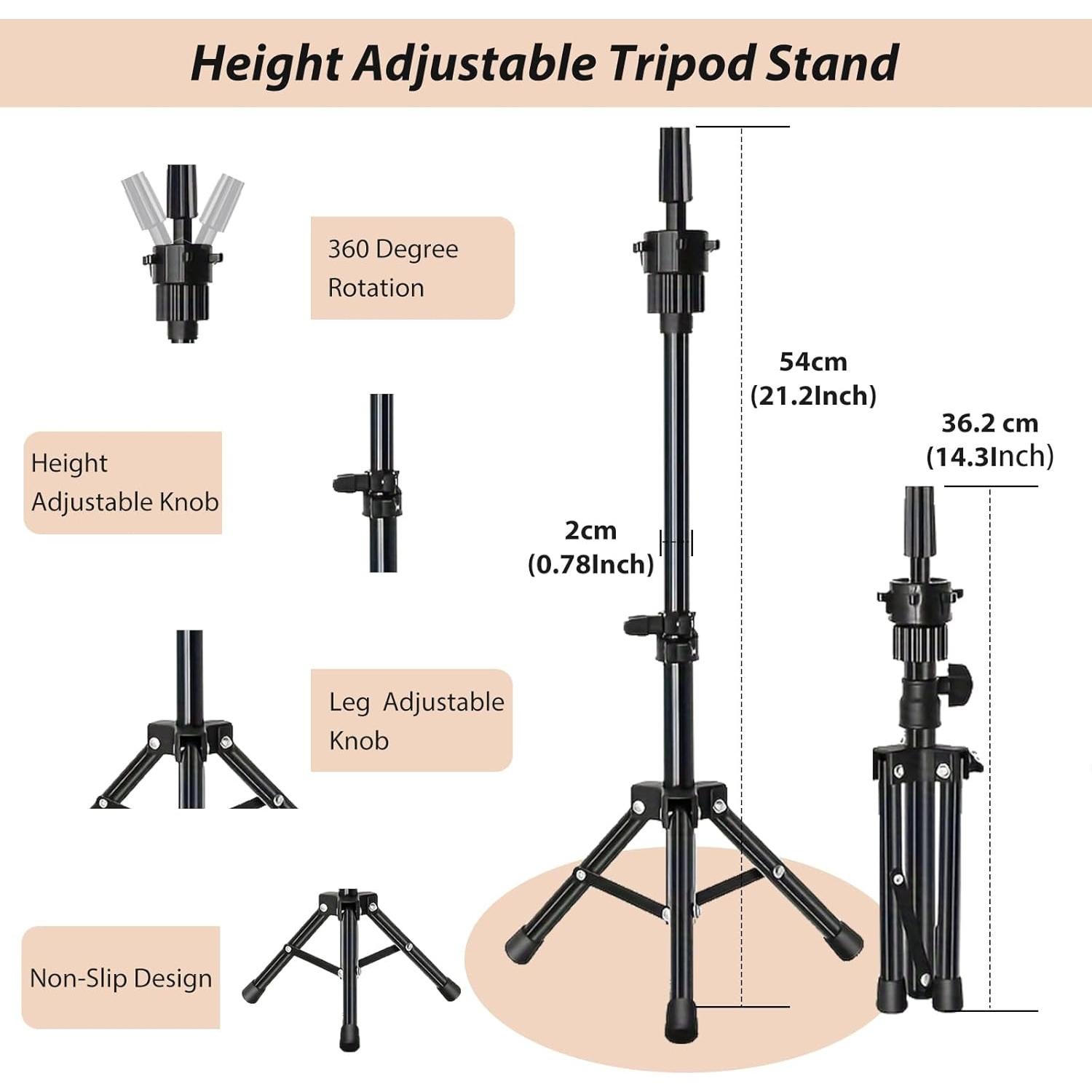 Soporte para Pelucas ZOMOI con Cabeza de Lienzo 55.88 cm