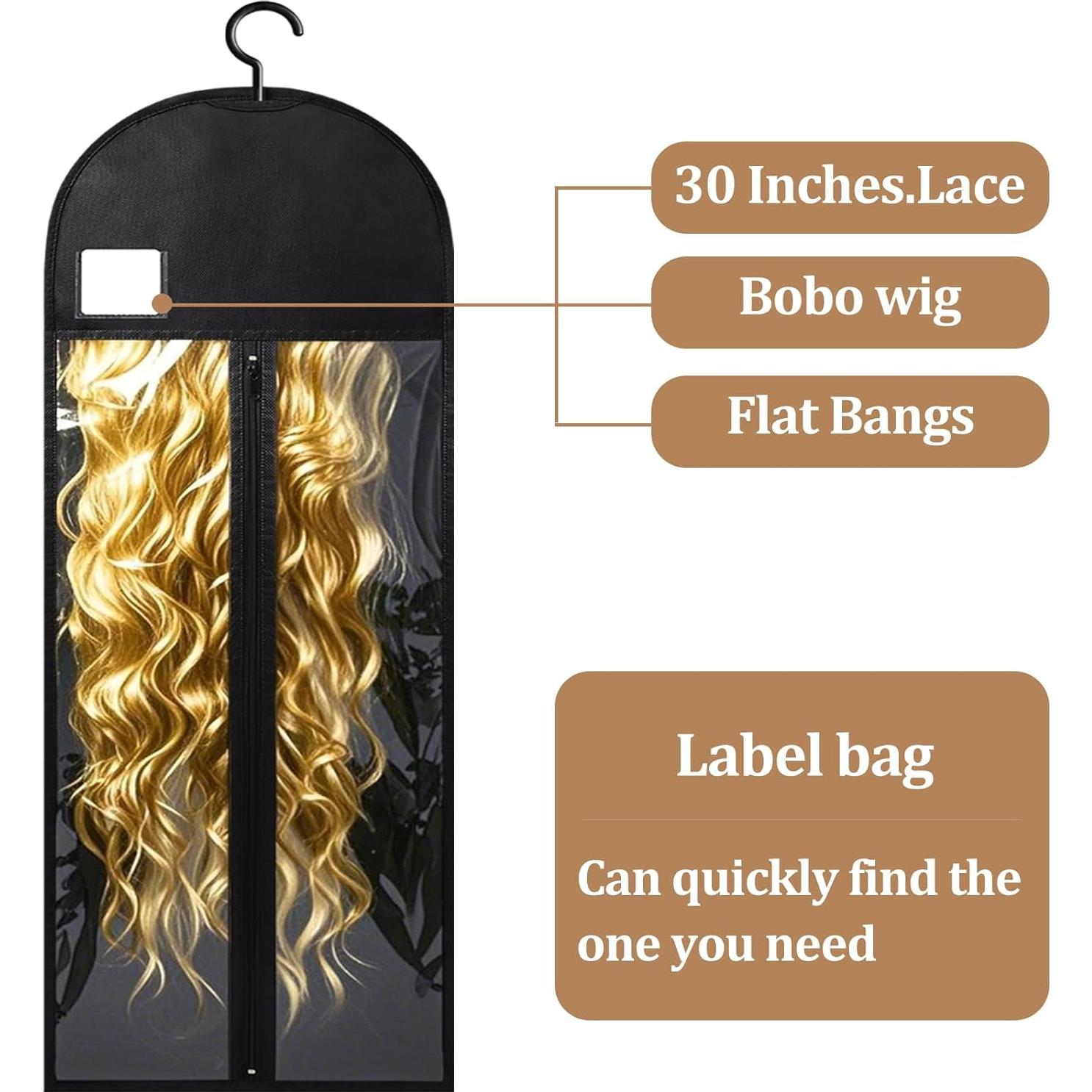 6 Bolsas de Almacenamiento para Pelucas YUJIASH 80cm con Percha