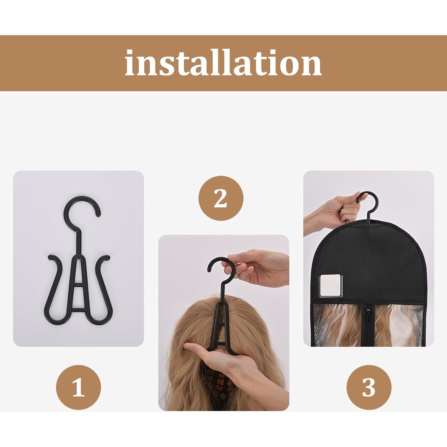 6 Bolsas de Almacenamiento para Pelucas YUJIASH 80cm con Percha