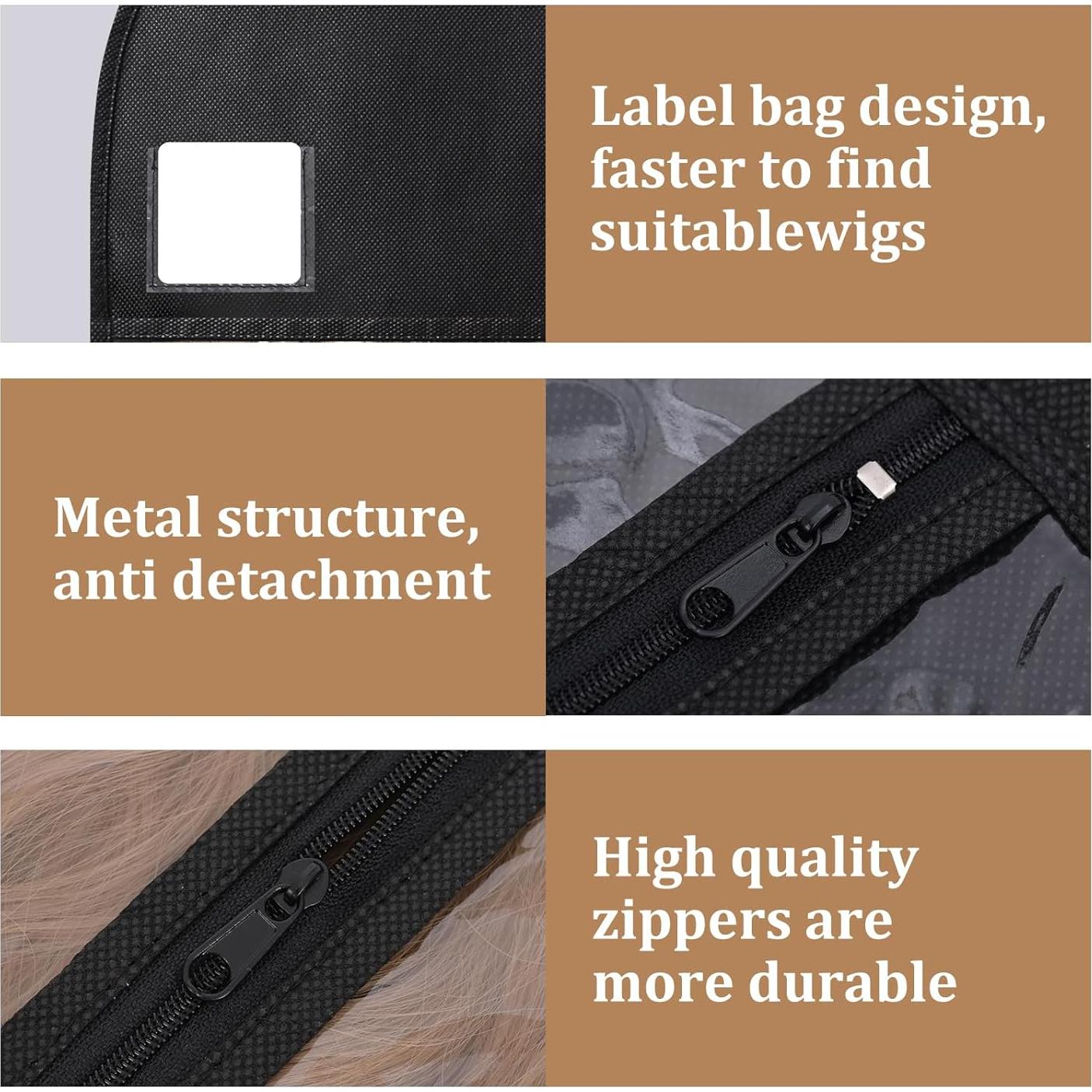 6 Bolsas de Almacenamiento para Pelucas YUJIASH 80cm con Percha