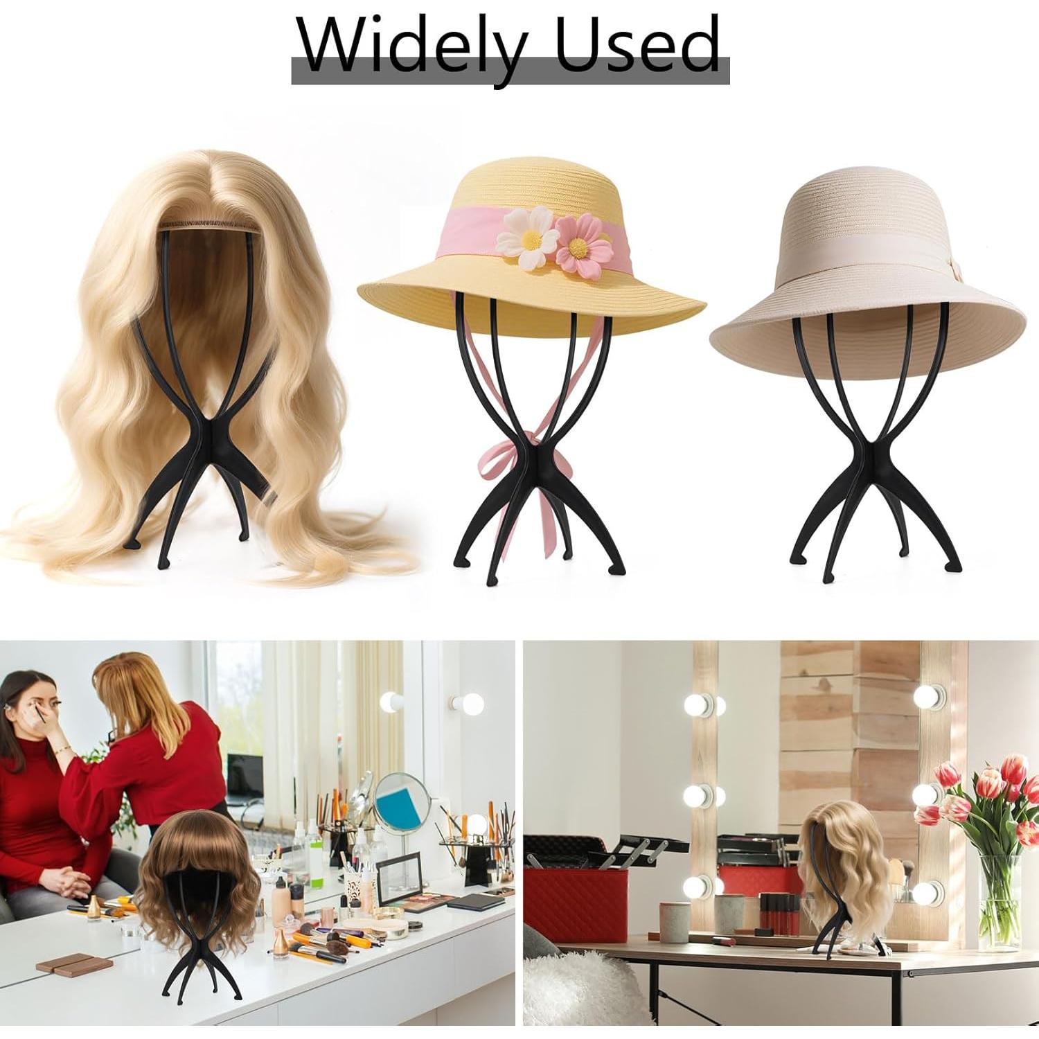 Soporte para Peluca Tecbeauty 9 Pcs Negro Plegable 35.1 cm