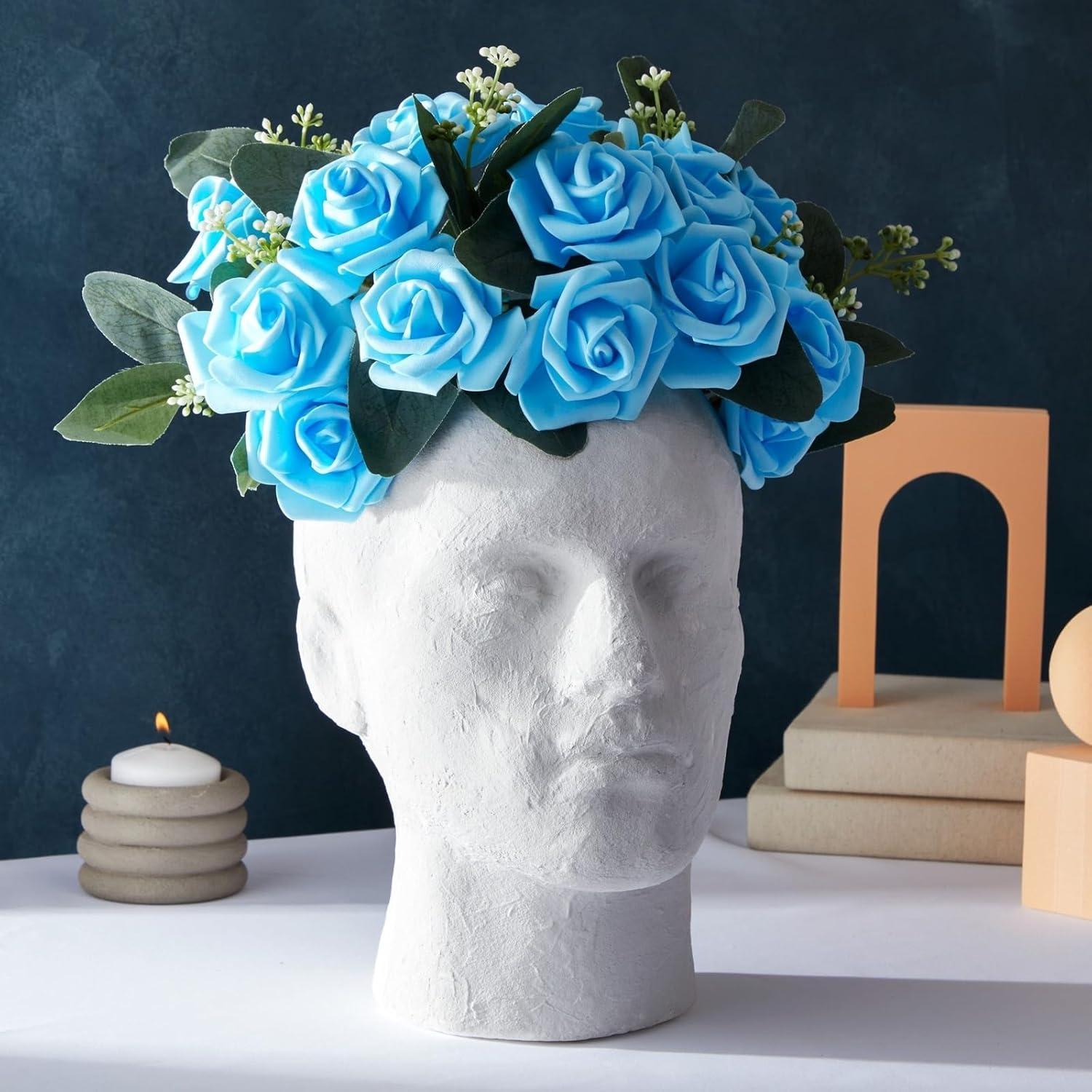 Cabeza de Maniquí Juvale para Pelucas y Sombreros - Blanca 23.5x17.8x27.9 cm