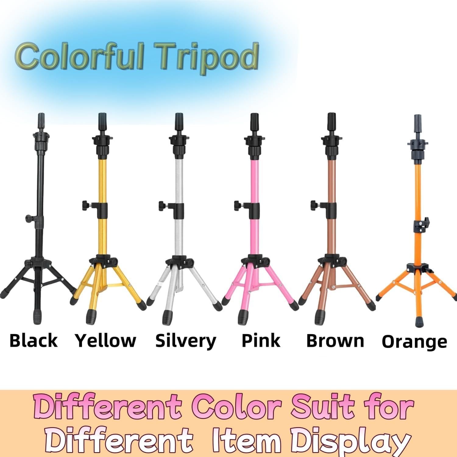 Soporte de Cabeza de Peluca Ajustable Yiifiulyn Mini Negro