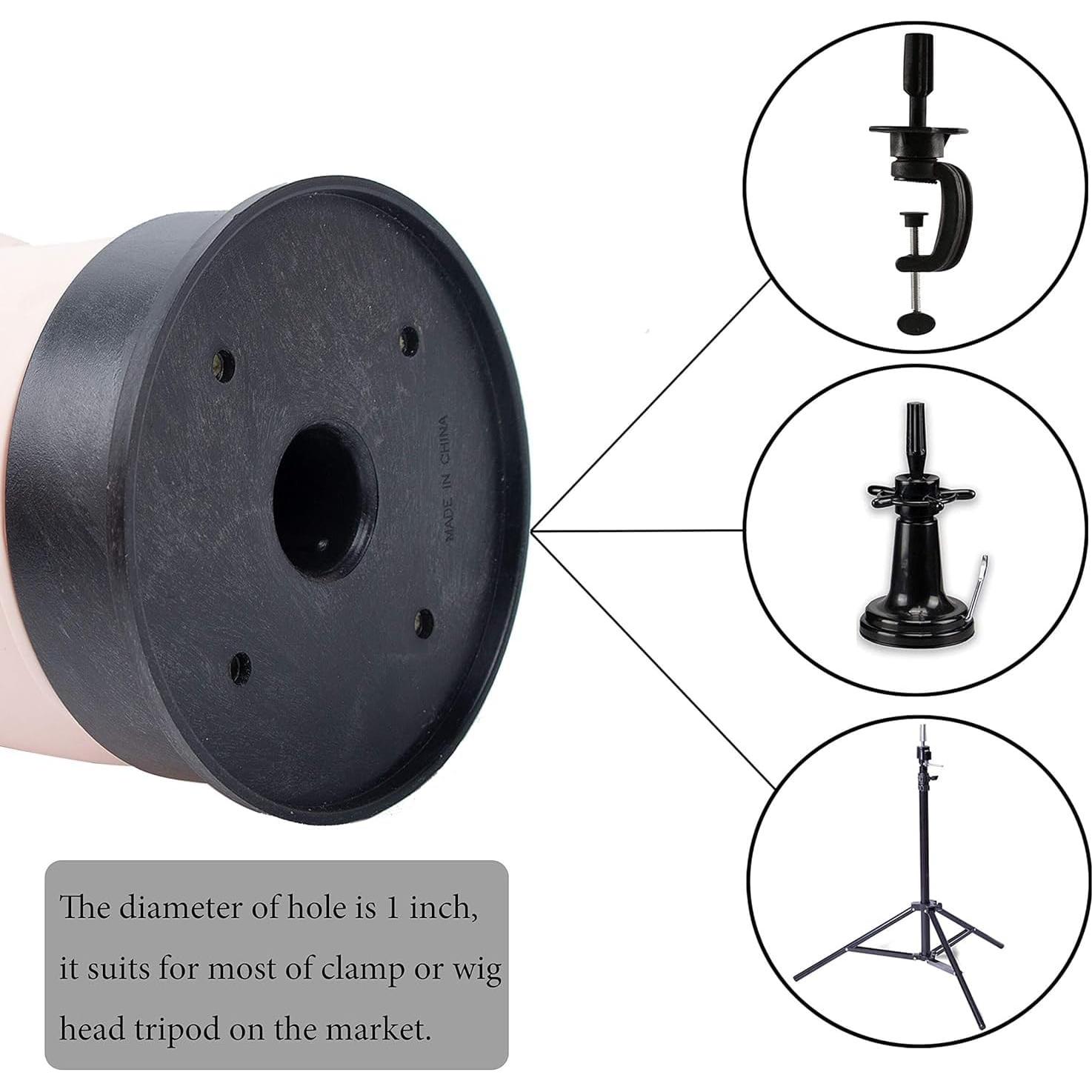 Cabeza de Peluca de Lienzo Koskusder 22" Rosa con Soporte