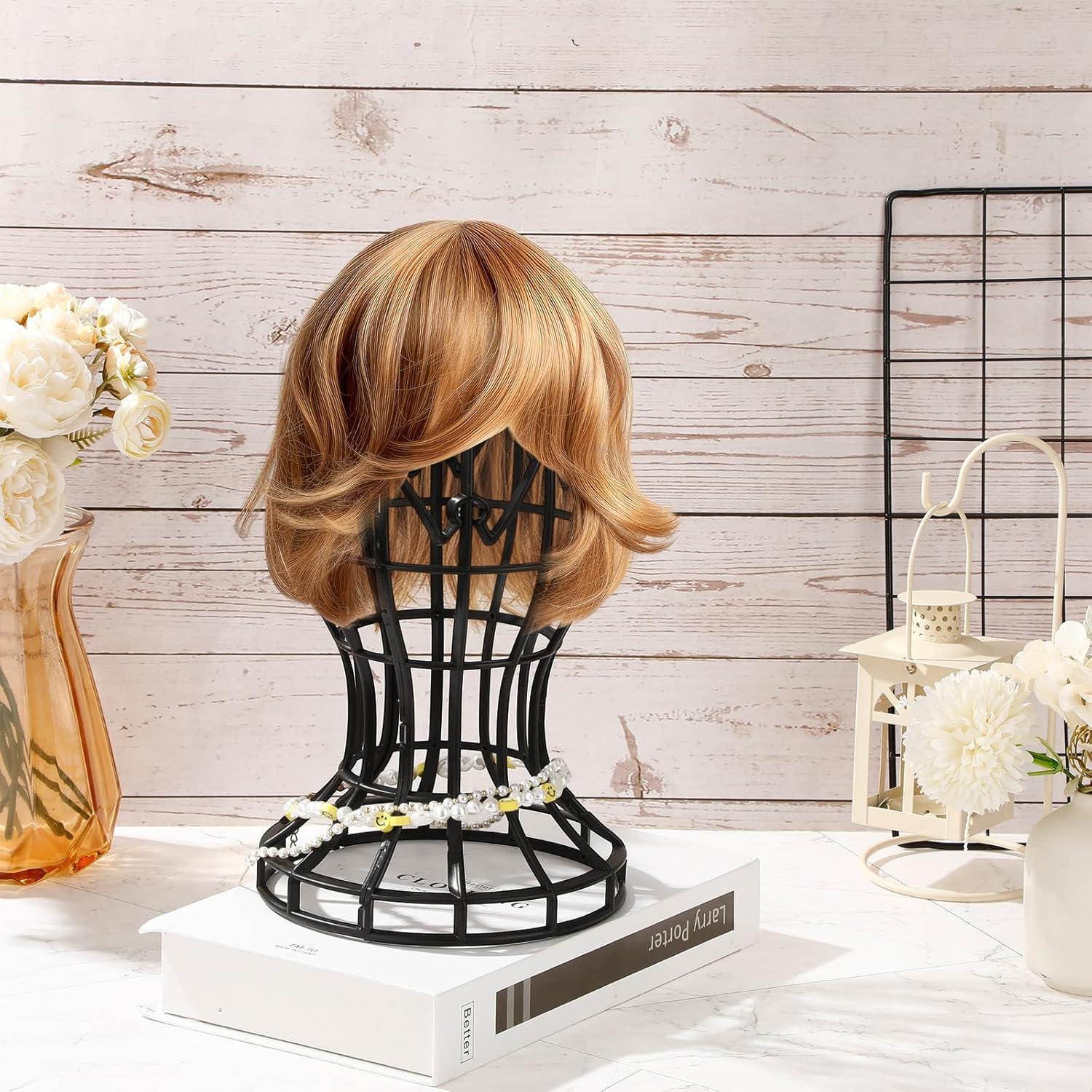 Paquete de 12 Soportes para Pelucas Otoolling - Plástico Negro 30x50.8cm