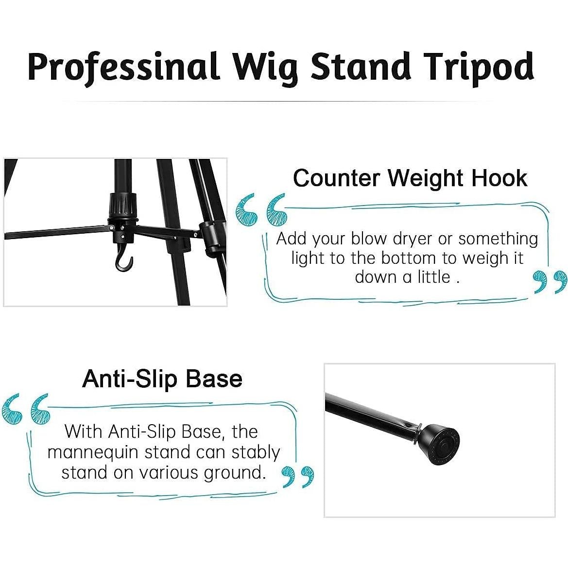 Soporte de Peluca Tripode Ajustable DANSEE 61-163 cm