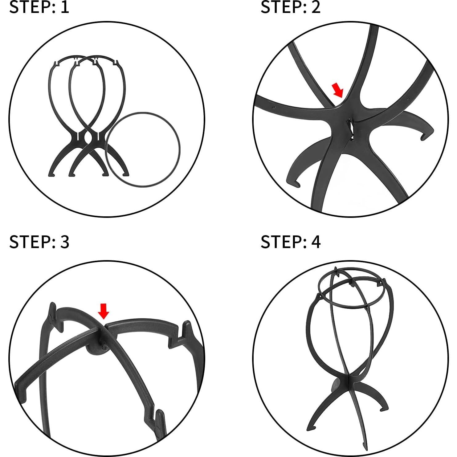 Soporte de Peluca Plegable JEUIHAU - 15 Unidades 36 cm