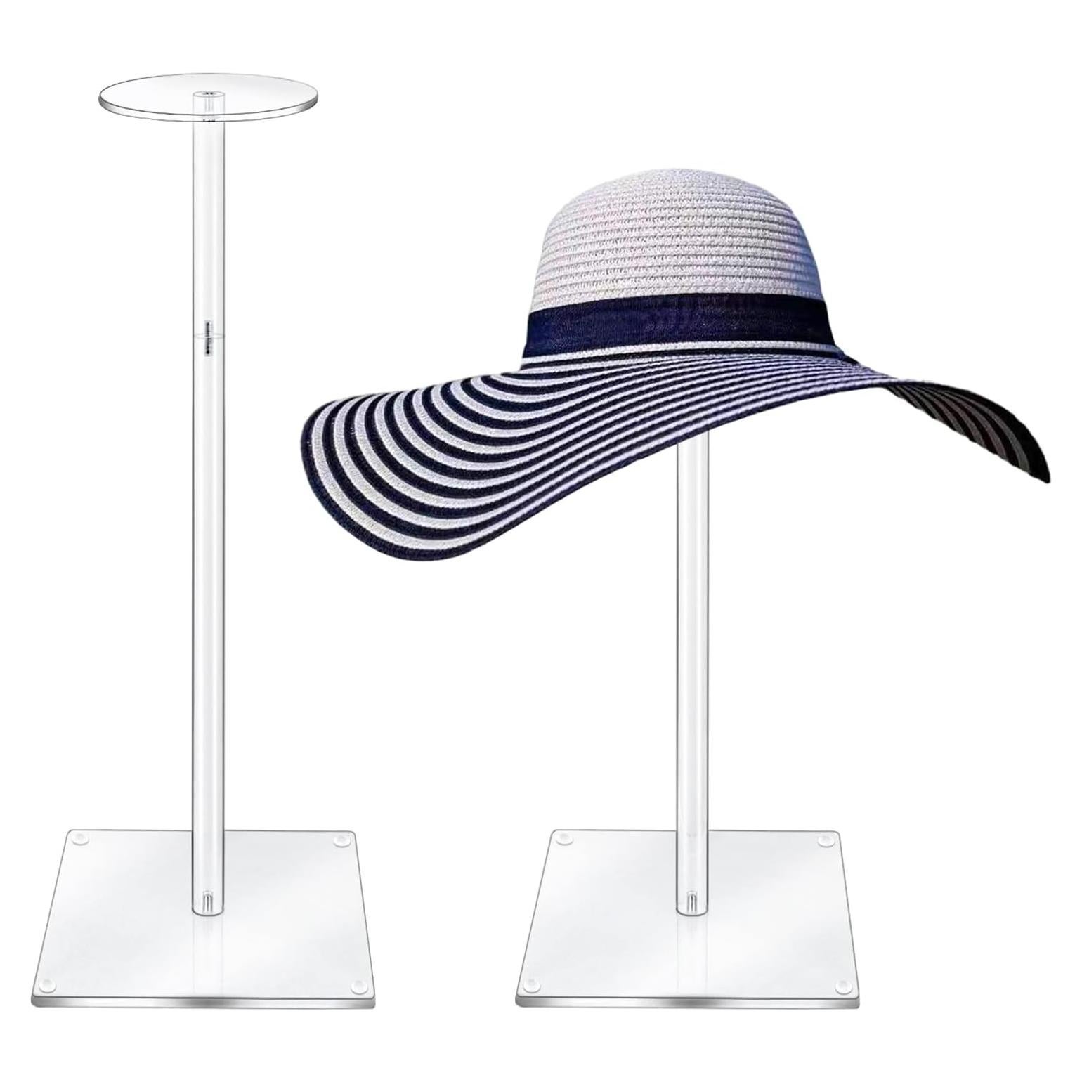 Soporte de Sombrero Acrílico RSSCIIIUL Ajustable 30-43 cm 2pcs