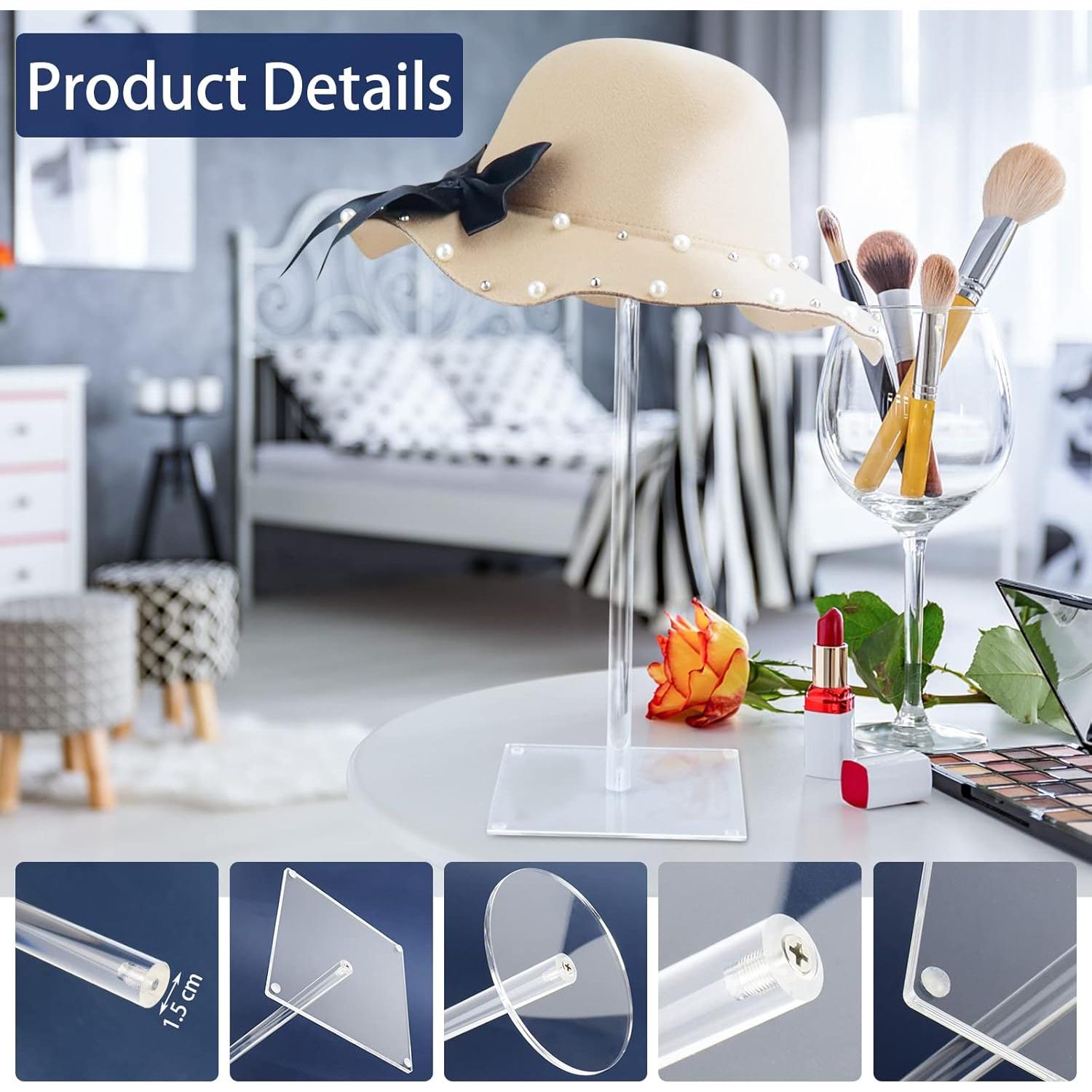 Soporte de Sombrero Acrílico RSSCIIIUL Ajustable 30-43 cm 2pcs