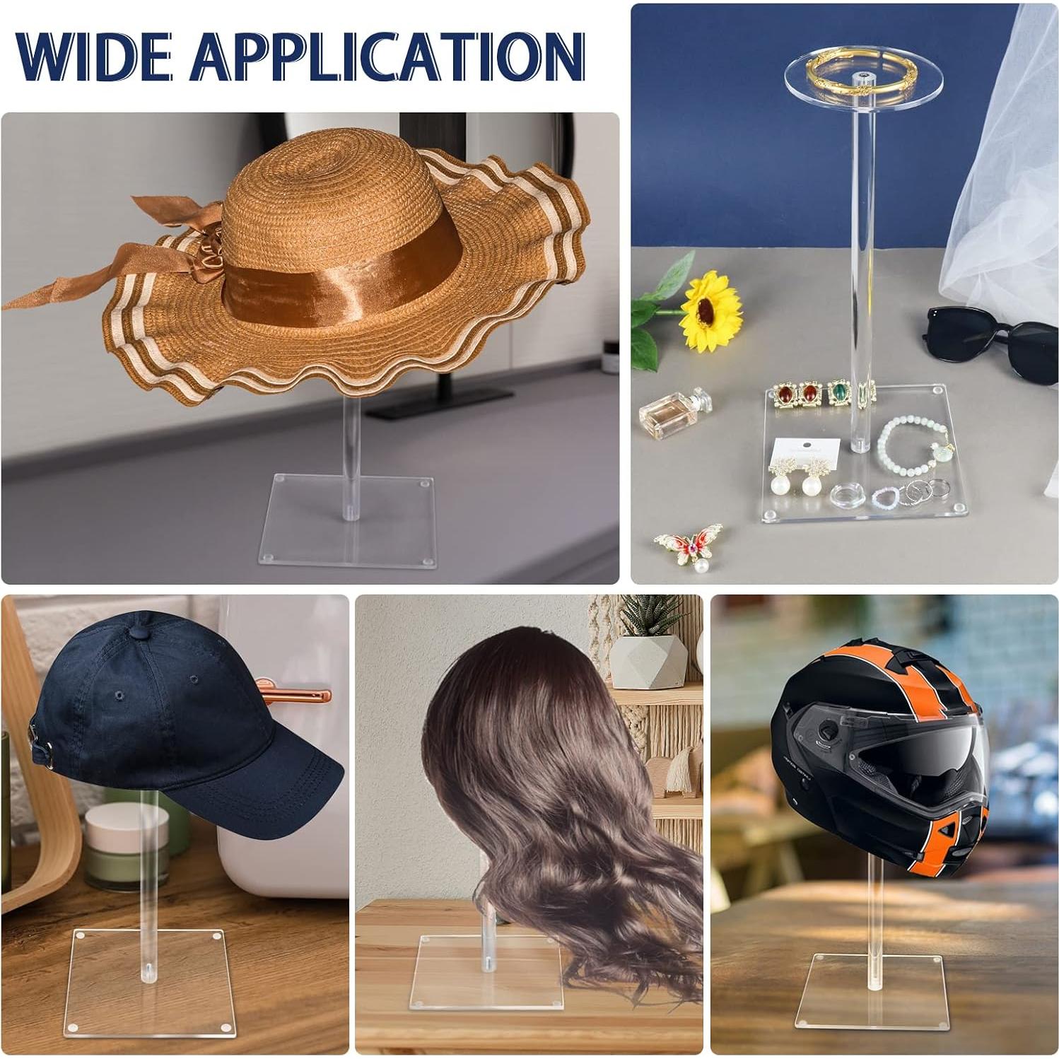 Soporte de Sombrero Acrílico RSSCIIIUL Ajustable 30-43 cm 2pcs