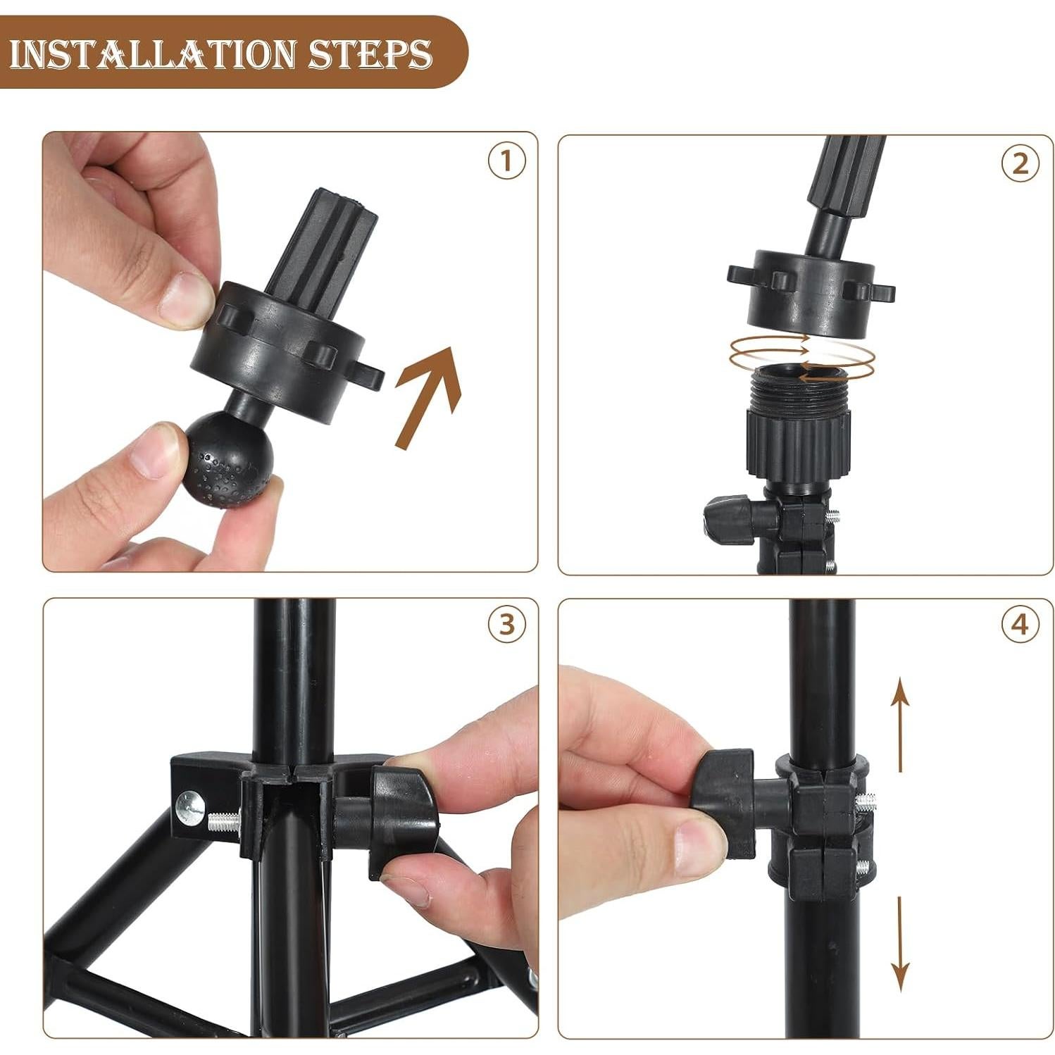 Soporte de Peluca Tripode Ajustable Ailsa 64cm Metal Negro