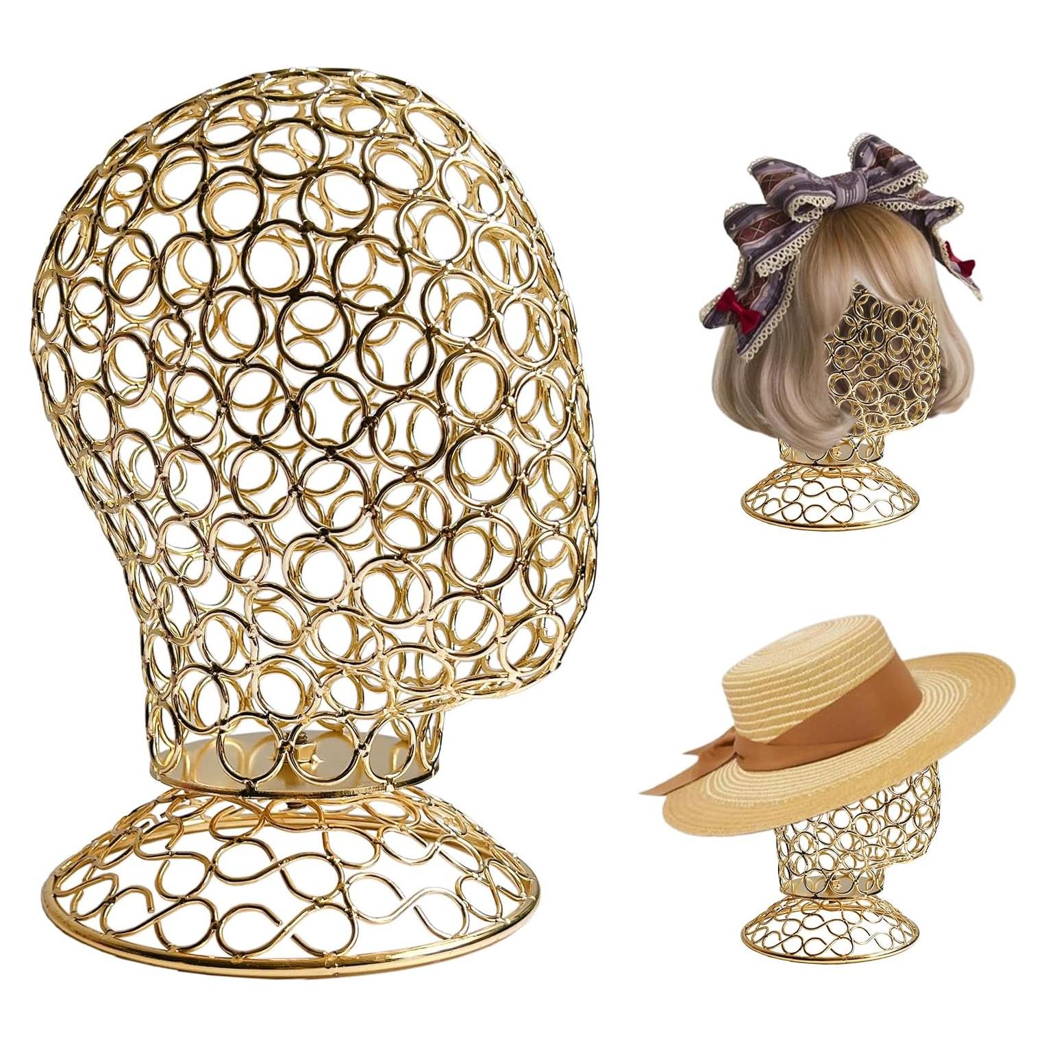 Soporte de Cabeza de Peluca CHADWICK Oro Cromado 53 cm