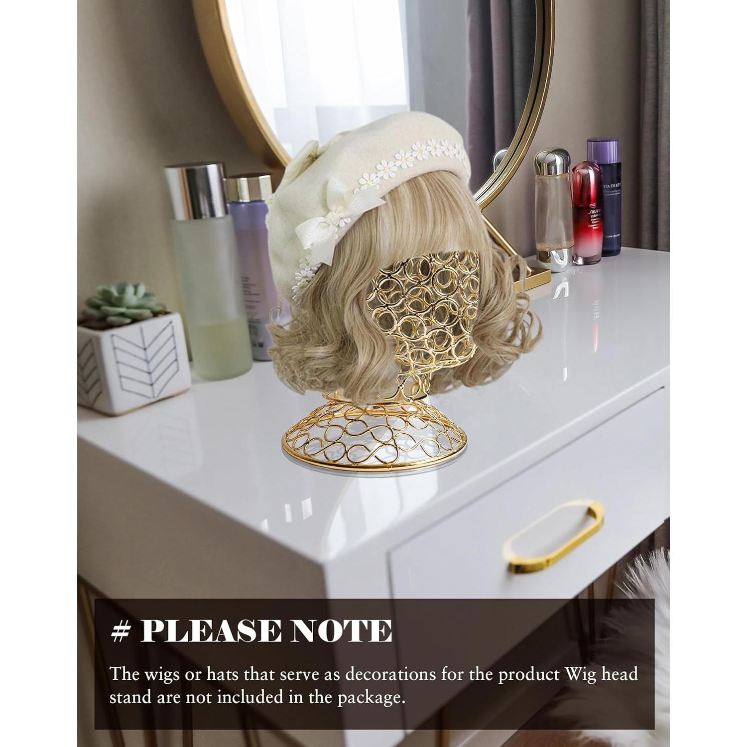 Soporte de Cabeza de Peluca CHADWICK Oro Cromado 53 cm