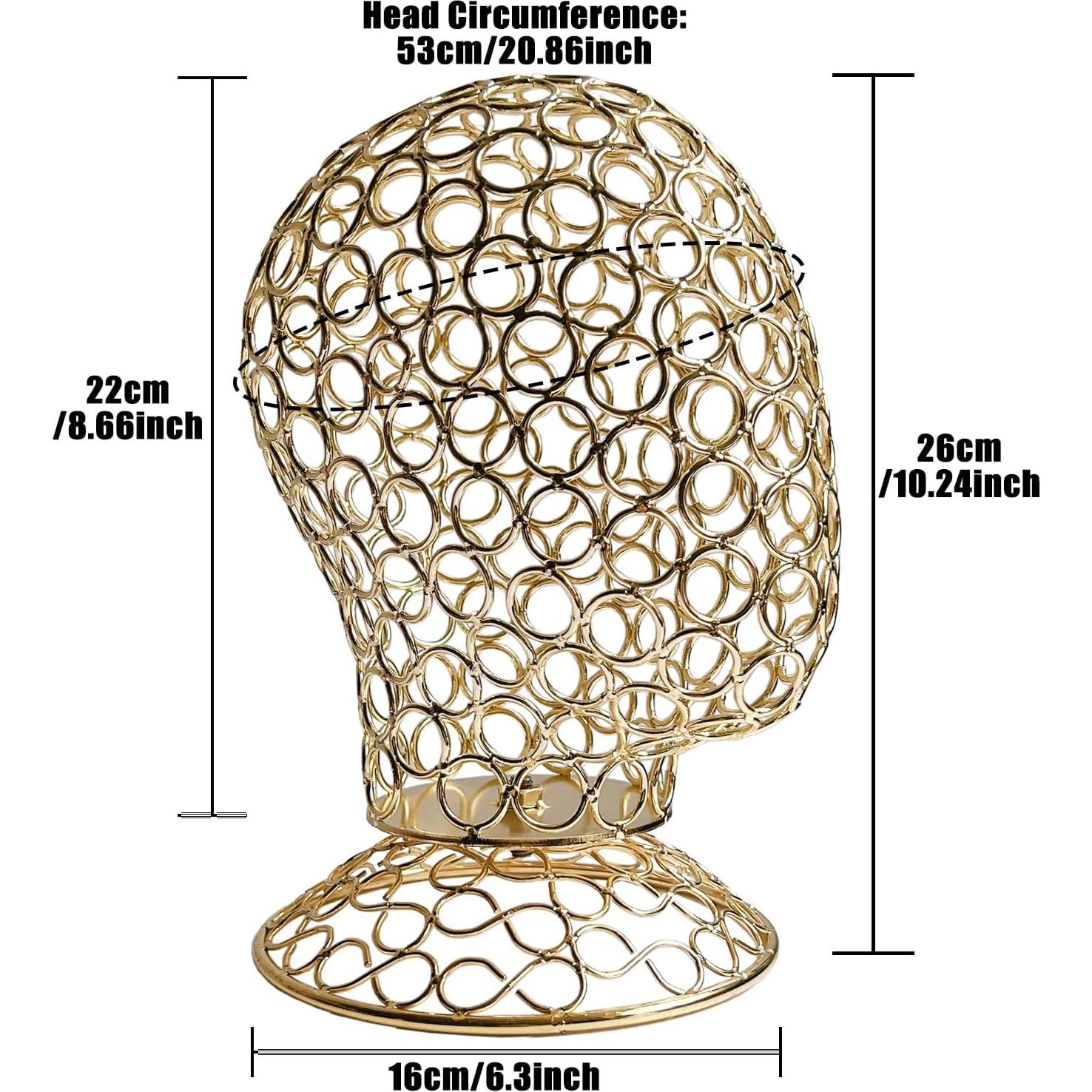 Soporte de Cabeza de Peluca CHADWICK Oro Cromado 53 cm