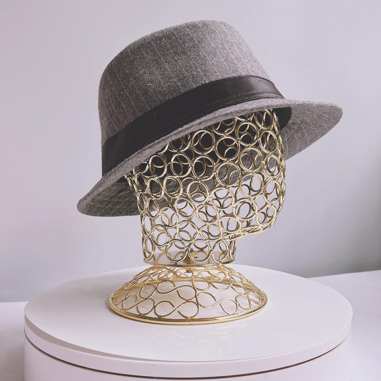 Soporte de Cabeza de Peluca CHADWICK Oro Cromado 53 cm