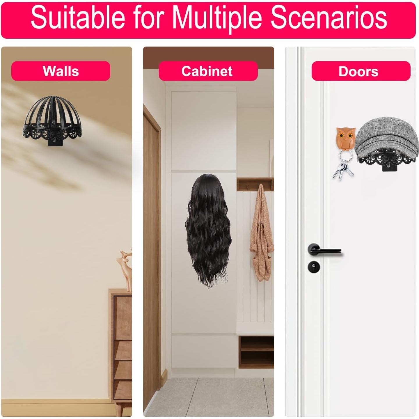 Soporte para Pelucas Montado en Pared WELIKEK Negro 1PC