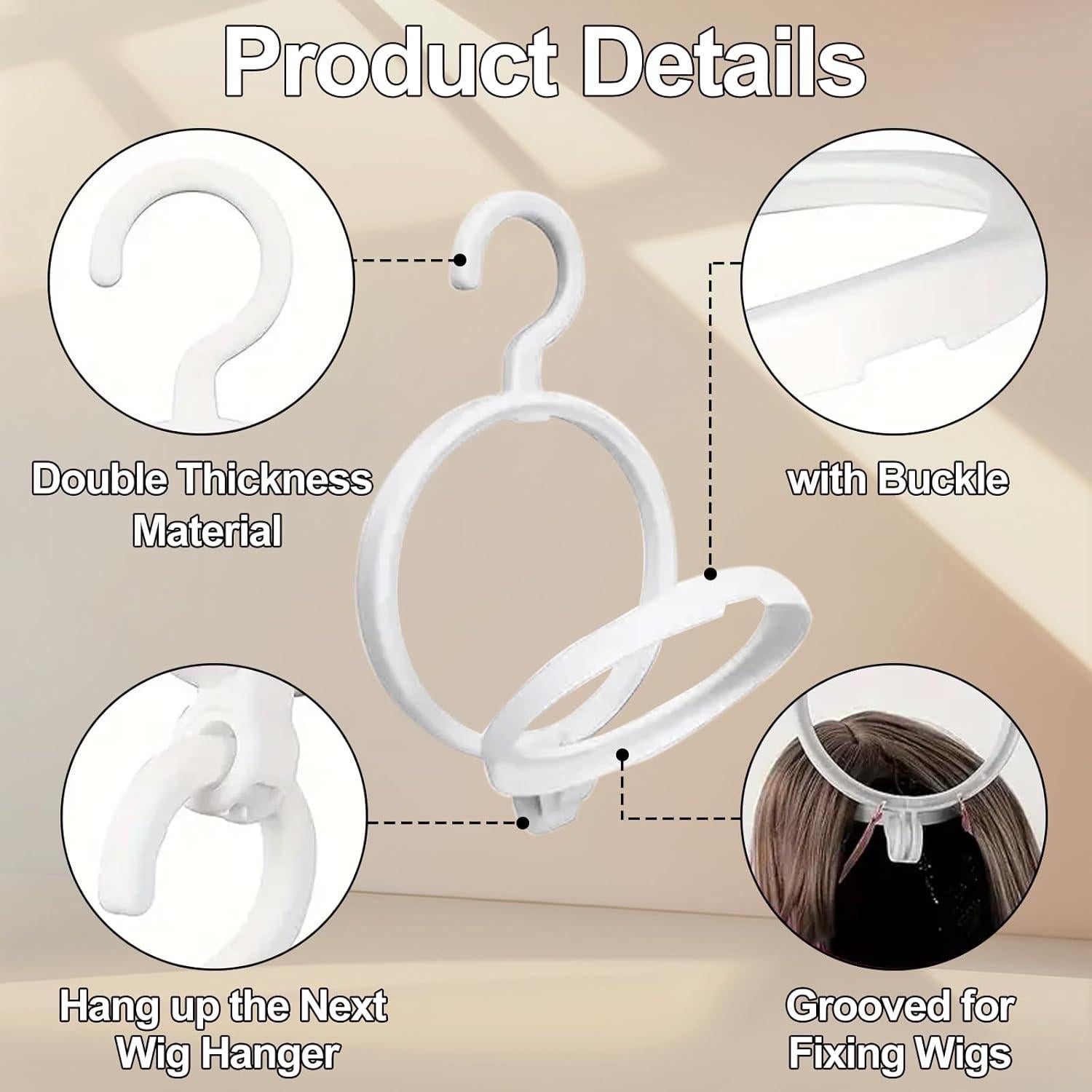 Soportes de Peluca Plegables 5Pcs XIIMENALU - Blanco