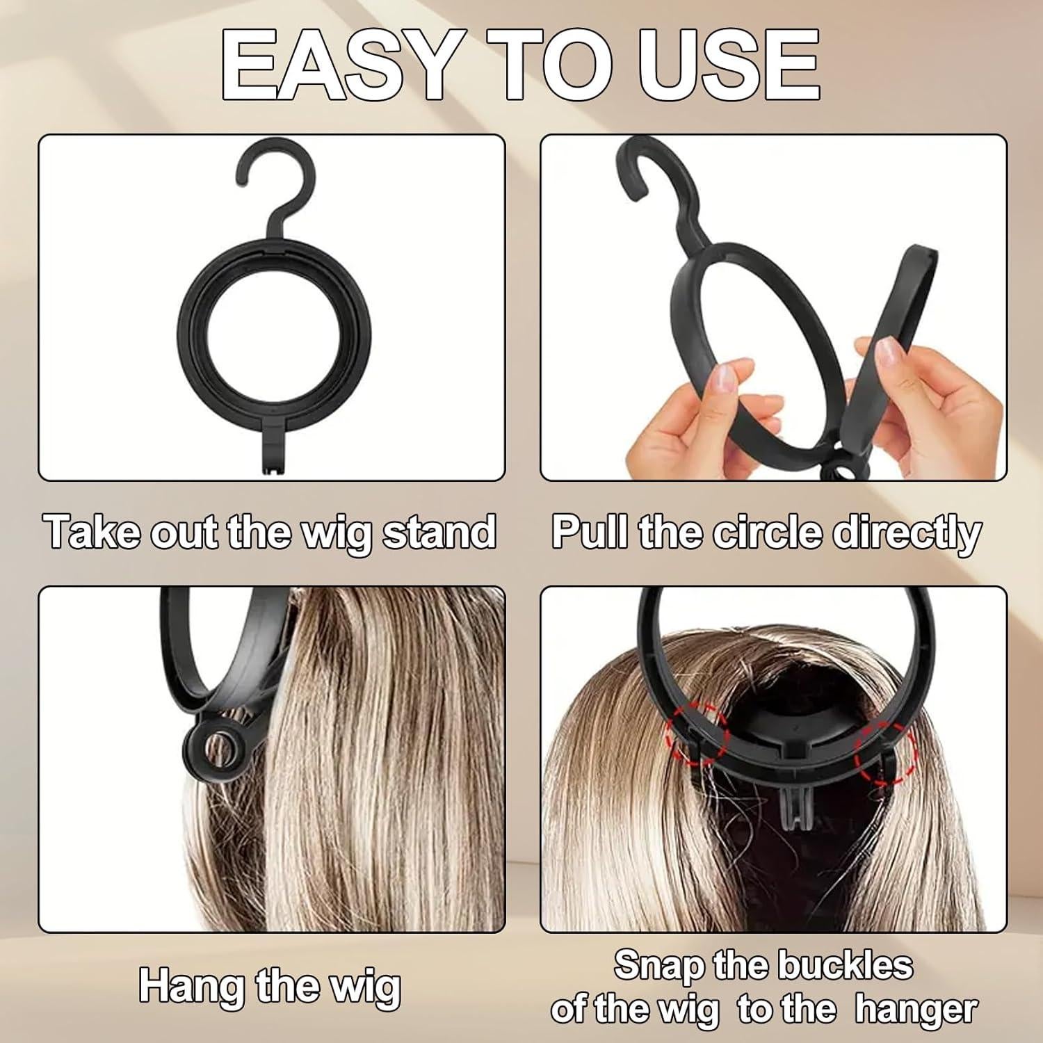 Soportes de Peluca Plegables 5Pcs XIIMENALU - Blanco