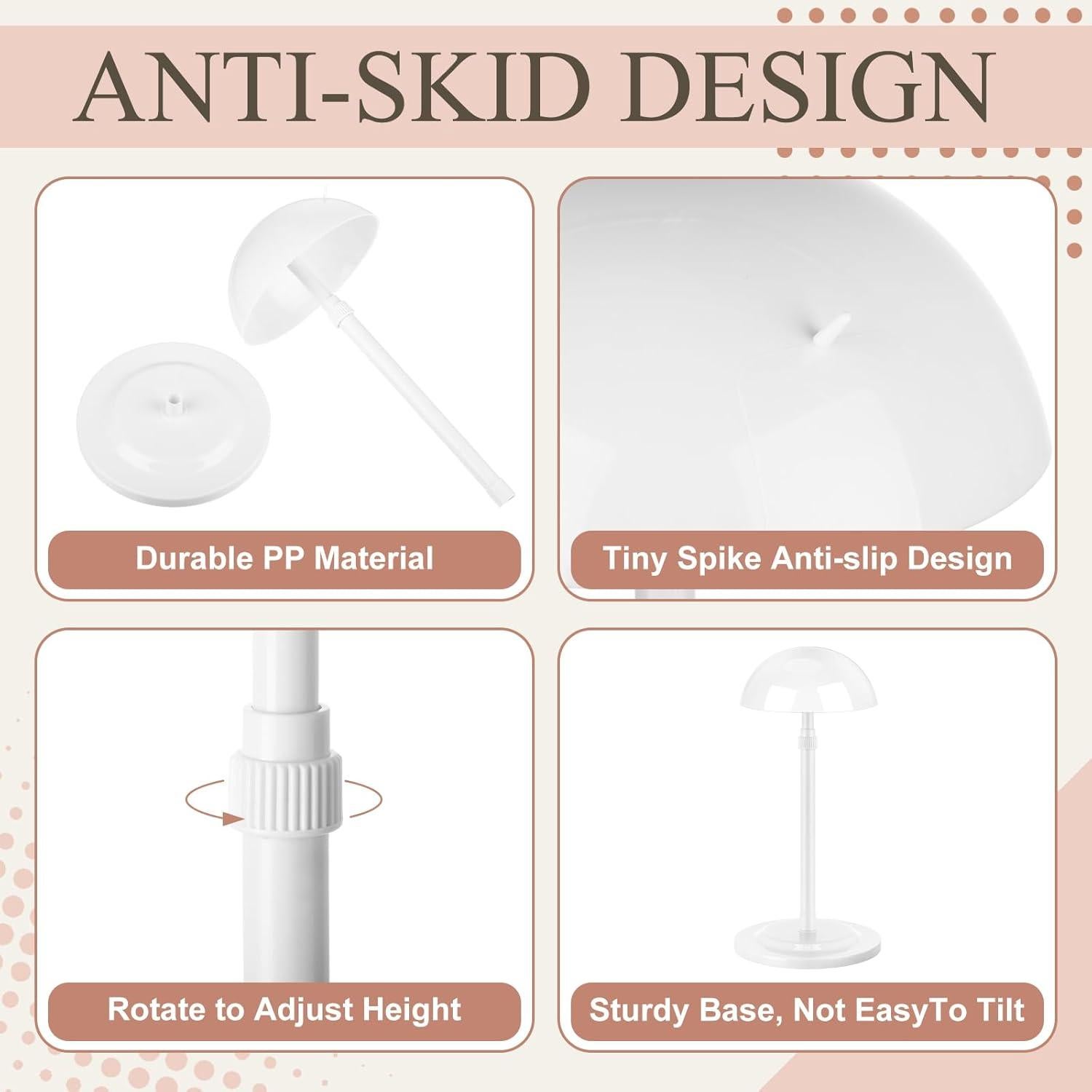 Soporte para Pelucas Tatuo 4 Pcs Ajustable Blanco 24.89-48.01 cm