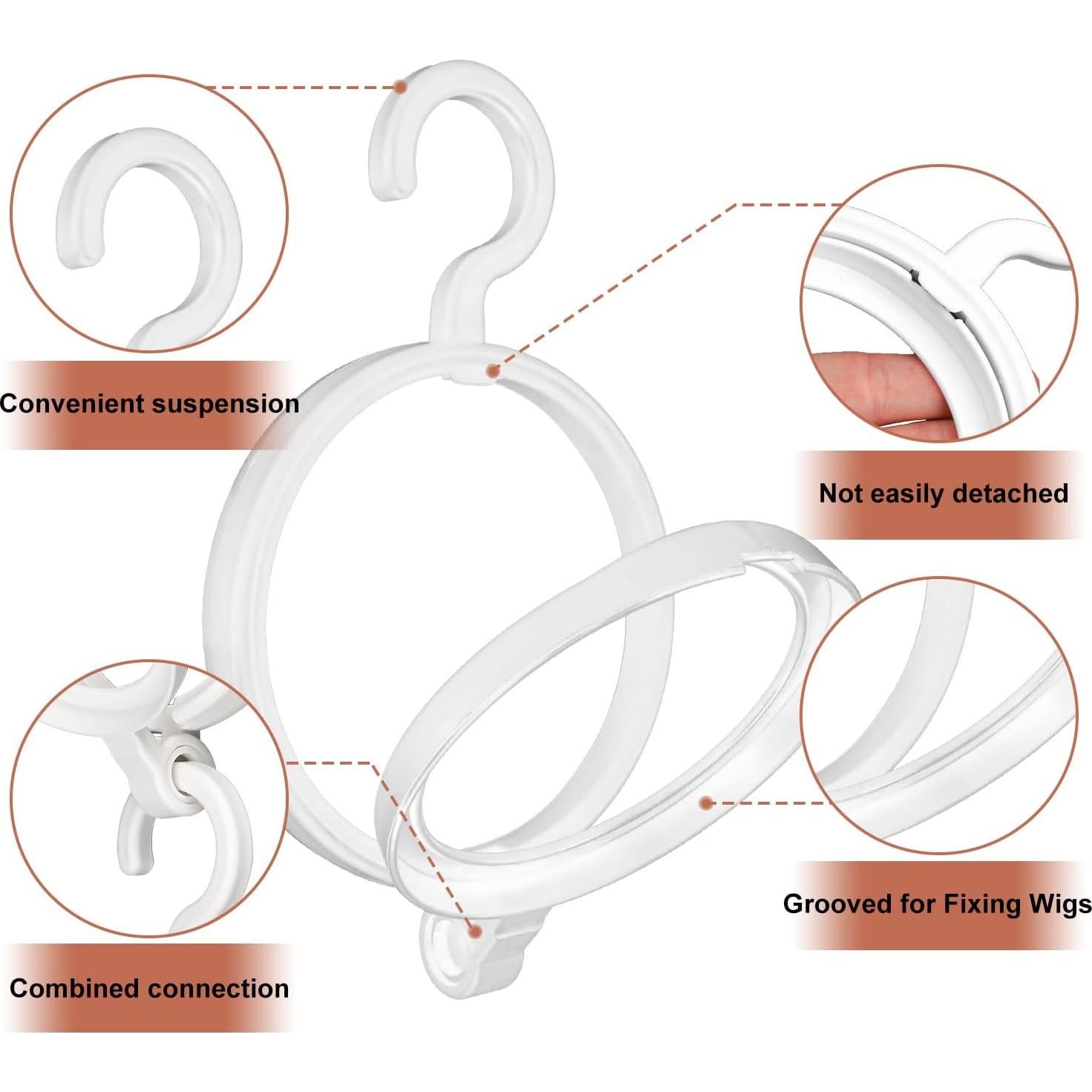 Paquete de 20 perchas para pelucas KUKLIPJIM - Almacenamiento versátil