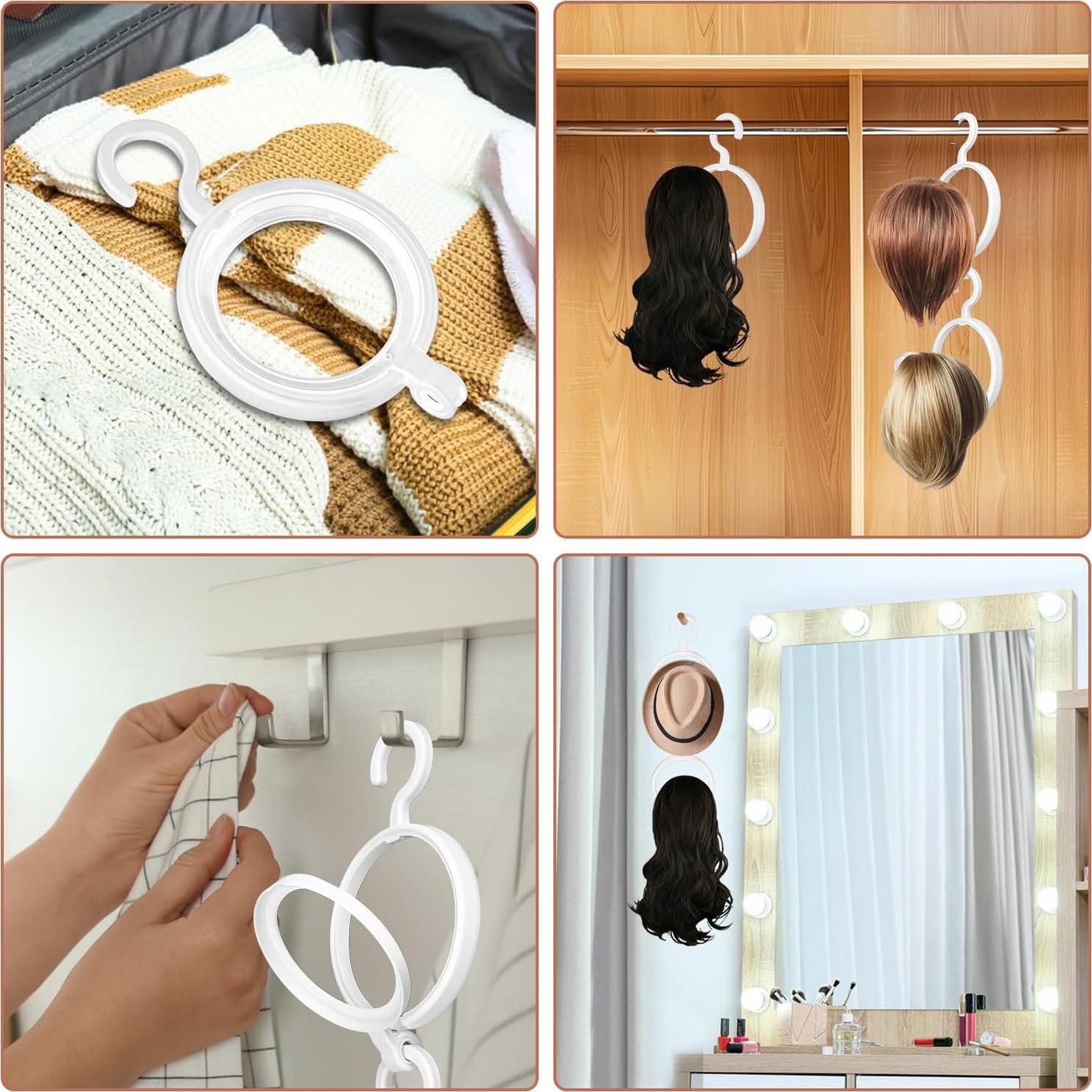 Paquete de 20 perchas para pelucas KUKLIPJIM - Almacenamiento versátil